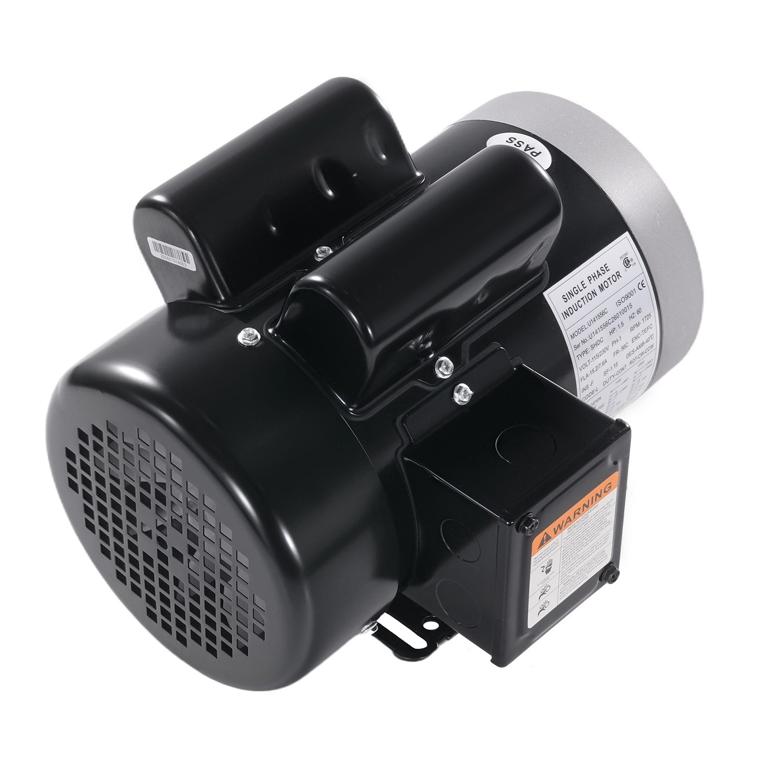 1.5HP Electric Motor 1725RPM AC115V/230V 56 Frame 1-Phase 5/8″ Keyed Shaft