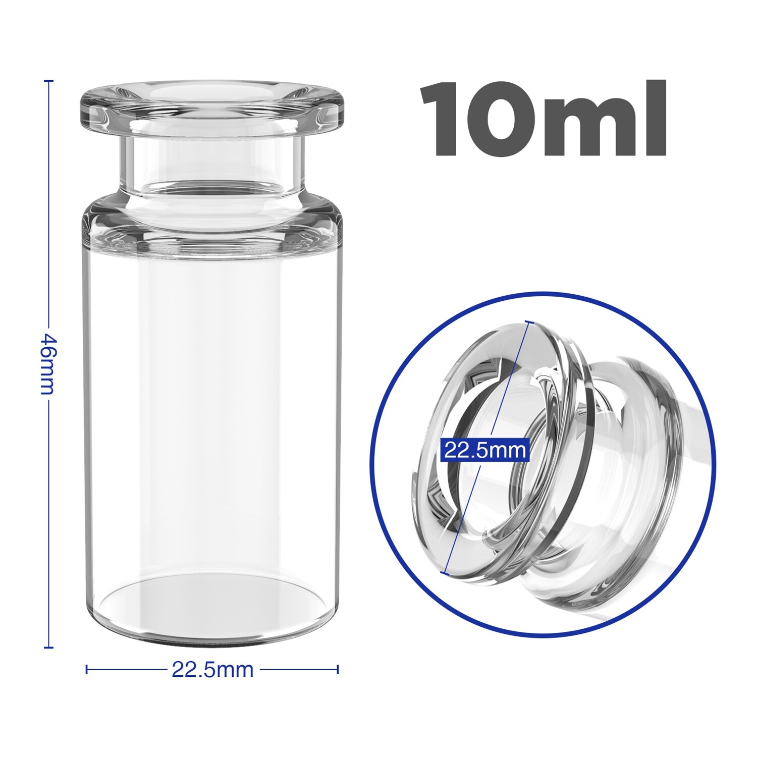 1000x 10mL Headspace Vials Crimp Cap+0.22μm/0.45μm 13mm/25mm PTFE Syringe Filter