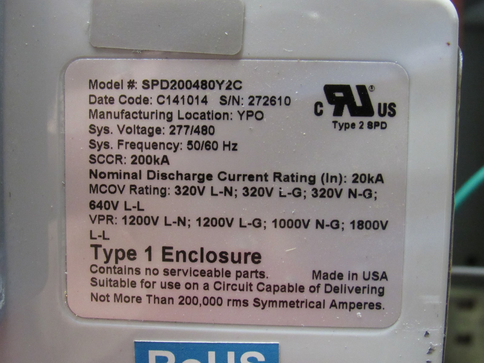 Eaton Pow-R-Line SCS0552159 Switch Gear Board 480/277V 3Ph W/ 2500 A Amp Main