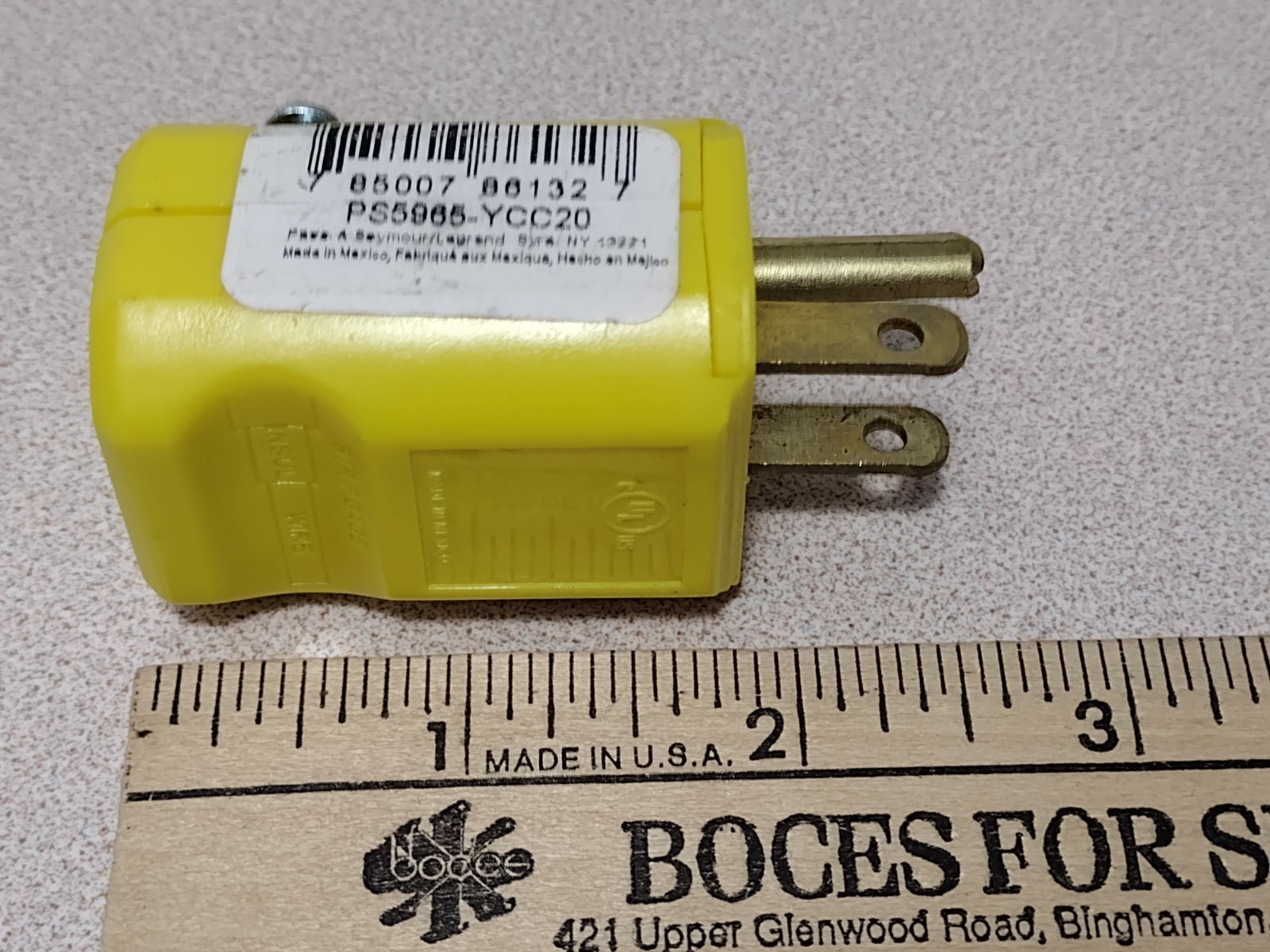 Lot of 3 Male Cord End Pass & Seymour 15A 125V PS5965-YCC20 Yellow (v405)