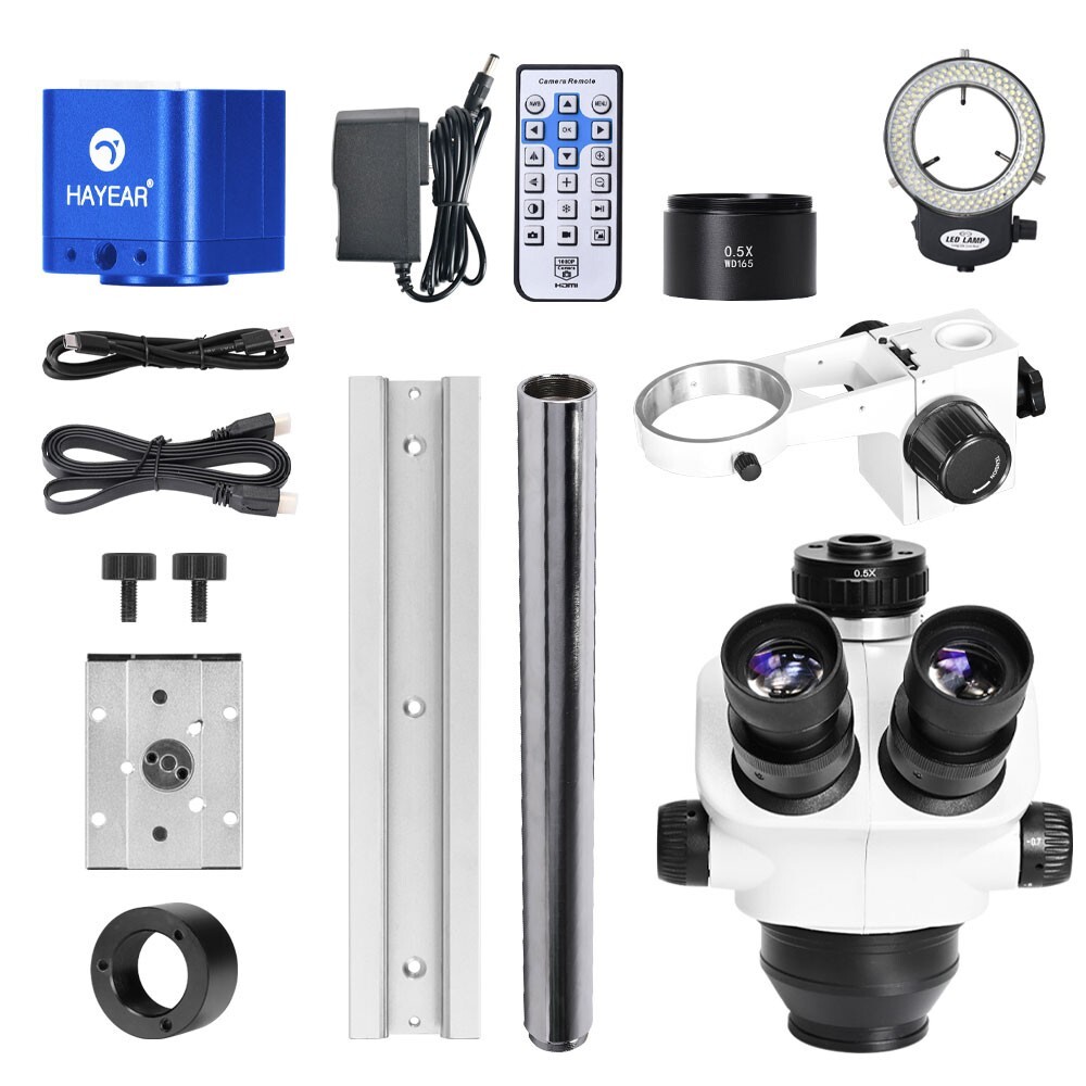 HY-5100-HG7045 7-50X Microscope Stand Digital Camera Stereo Trinocular Lens os67