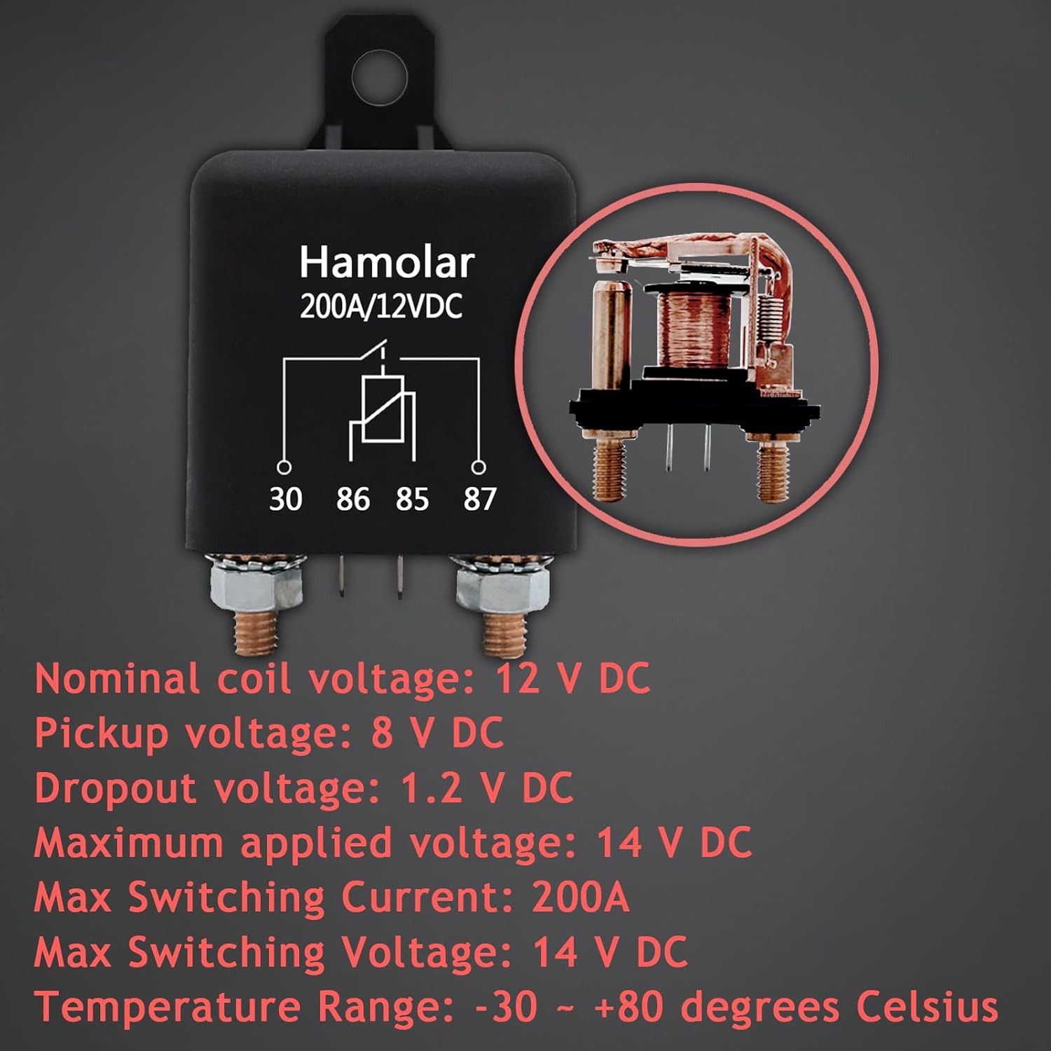 2 Pack 12V 200 Amp Continuous Duty Relay Switch Car Starter Heavy Duty Split Cha
