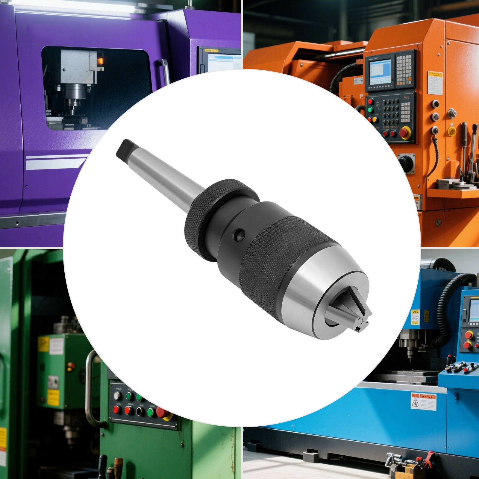 1/32 – 5/8 inches Self-tightening Drill Chuck Set with a Connecting Rod 0.004in