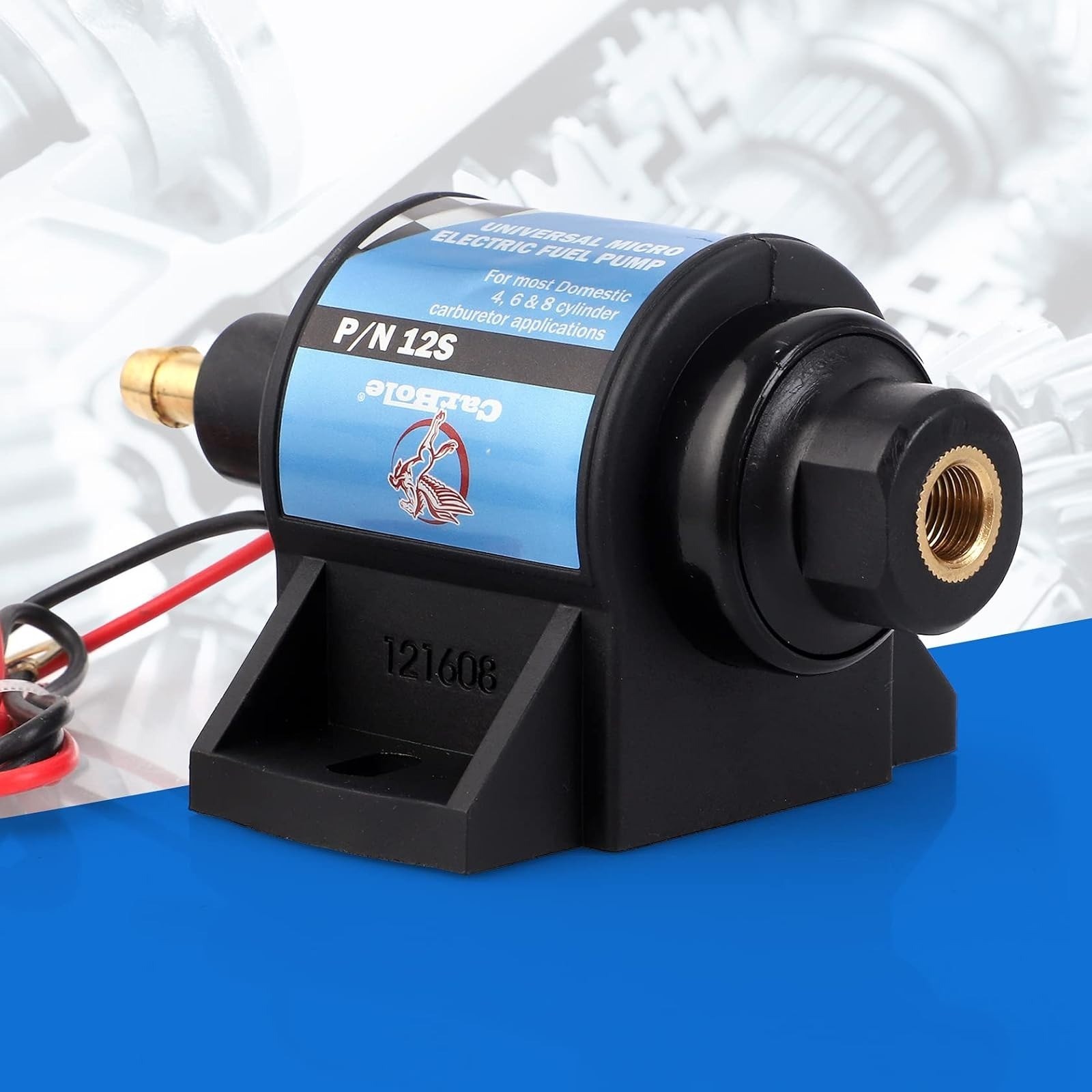 CarBole 12V Electric Fuel Transfer Pump 35 GPH 4-7 PSI Gasoline Diesel