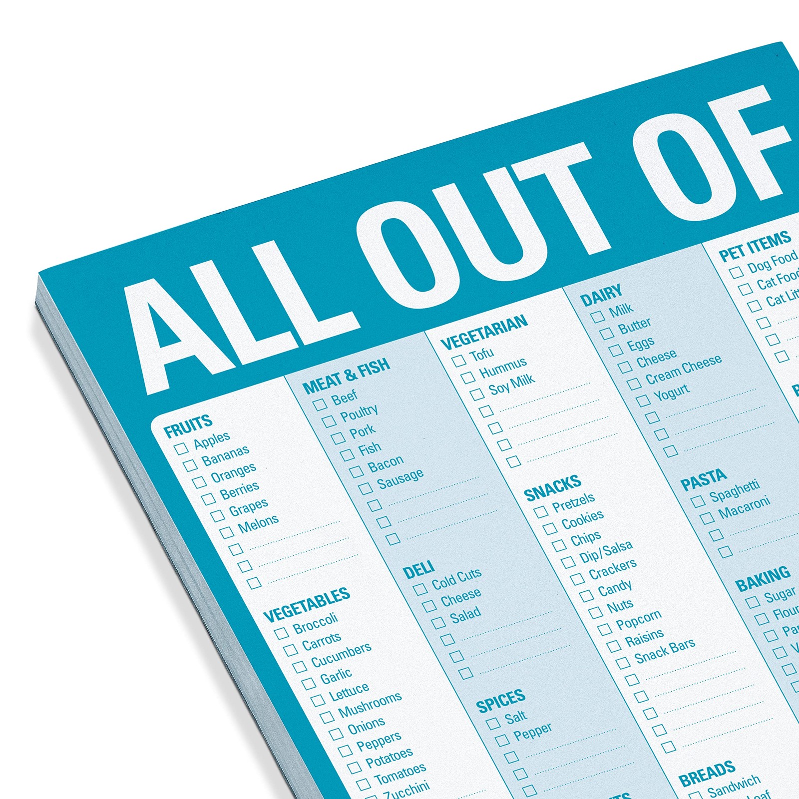 Notepad For Groceries, 6×9 Inches, Blue, Perforated Pages, Durable