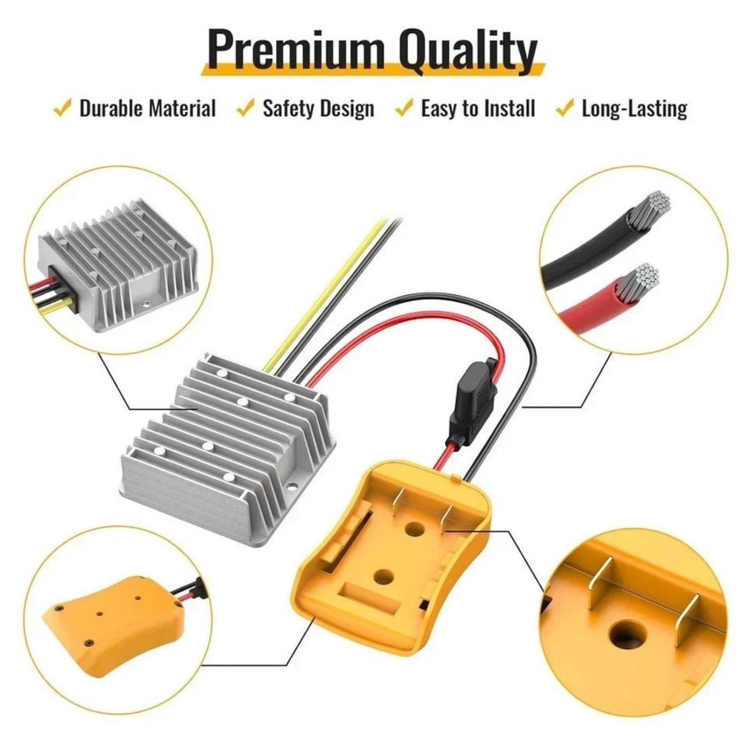2 Pack 20V to 12V Step Down Converter Compatible with DeWalt 20V Battery Adapter