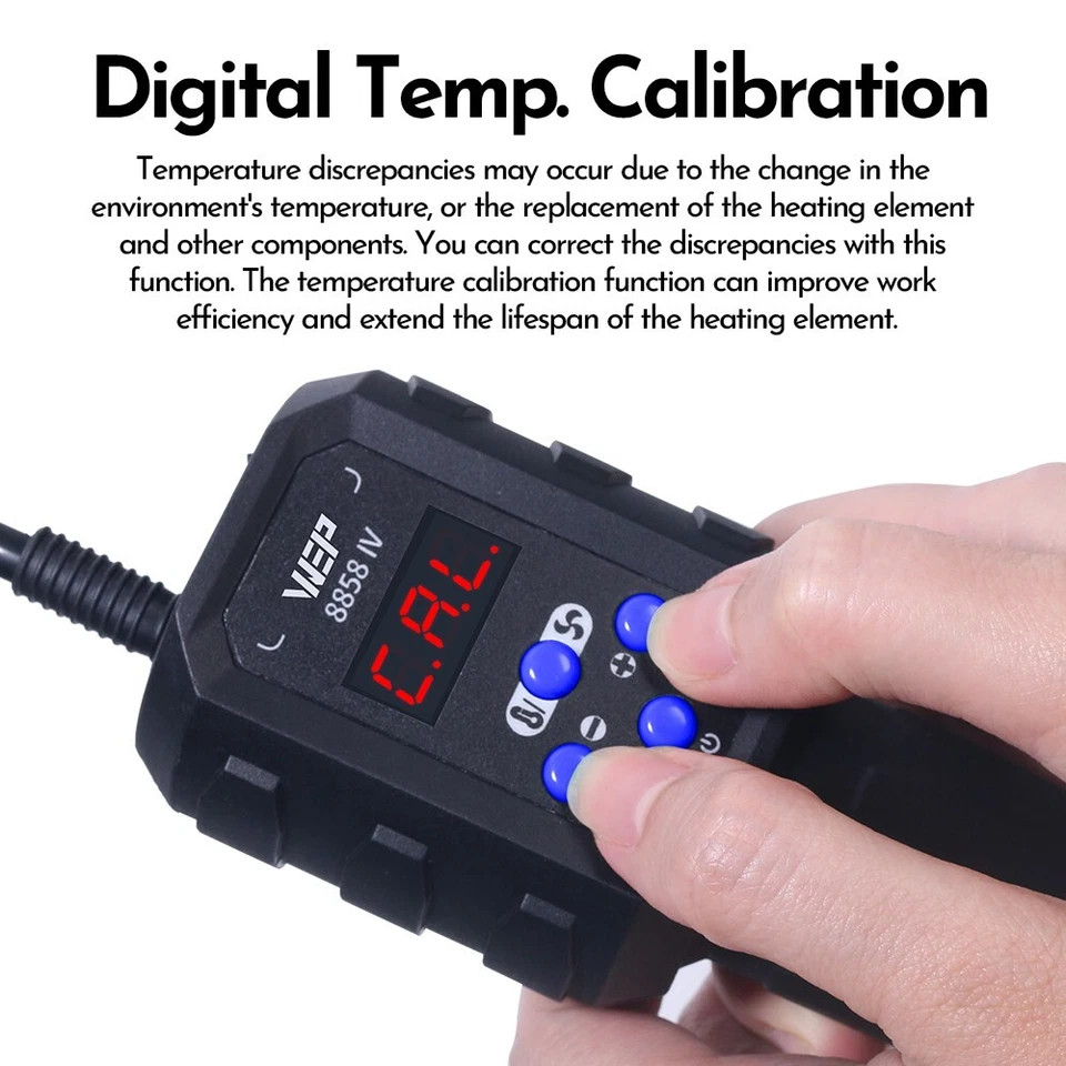 WEP Digital Rework Station Portable Soldering Iron Kit Hot Air Gun Desolder Tool