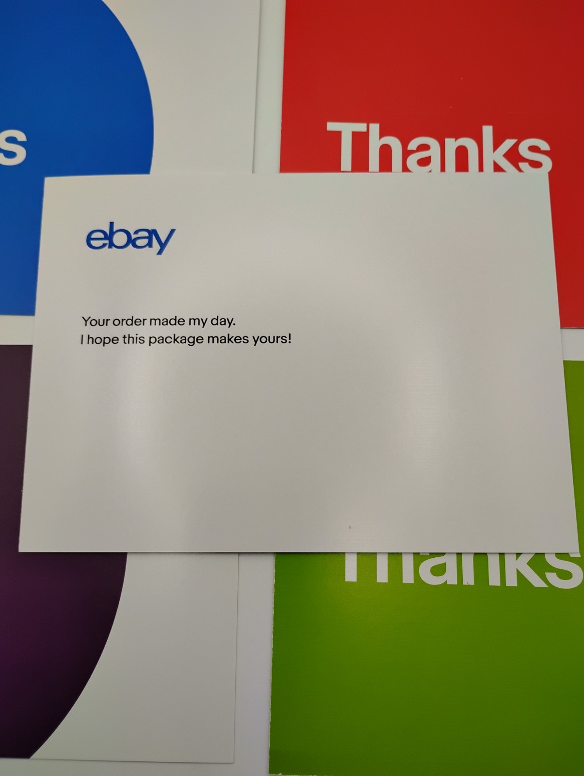 EBAY BRANDED «THANK YOU» POST CARDS in ASSORTED COLORS 4″ x 6″ 20 CT