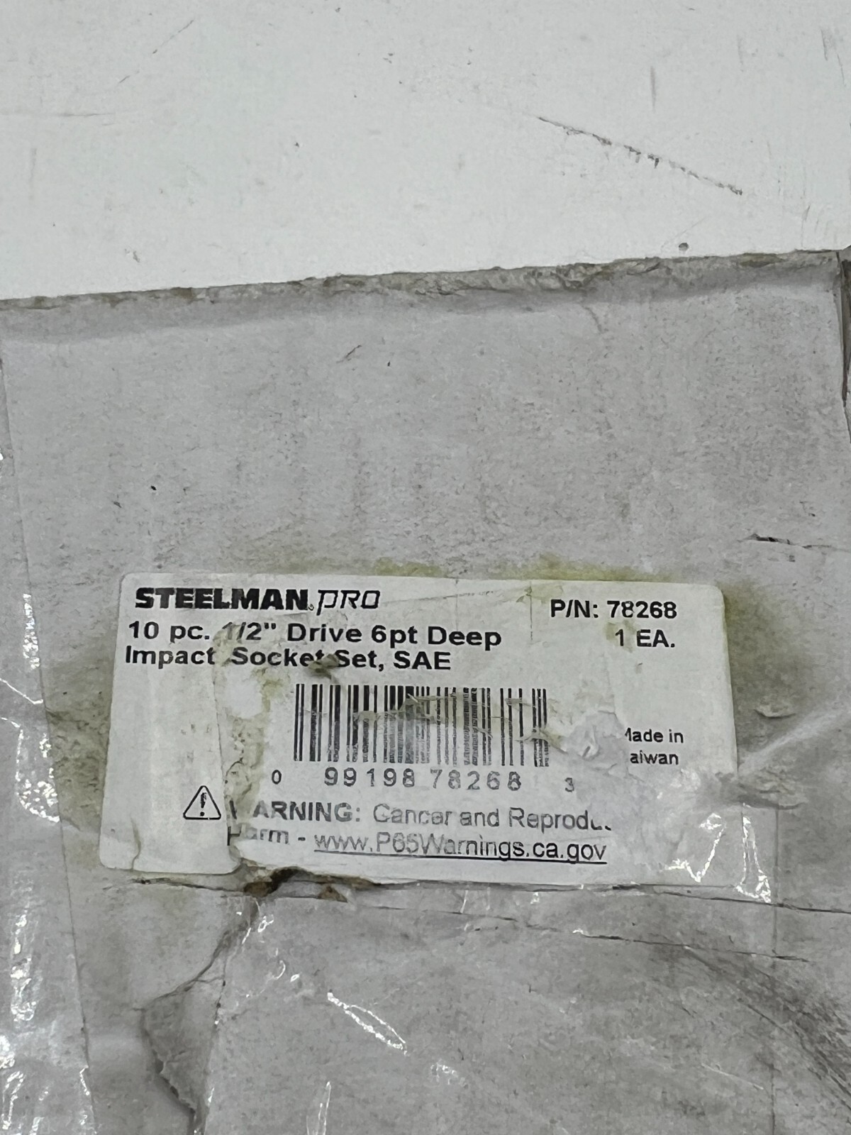 Steelman Pro 8 Piece 1/2-Inch Drive SAE Deep 6-Point Impact Socket 78268 Black