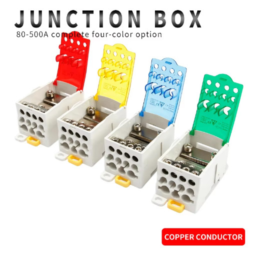 DIN Rail Power Distribution Block 80A 160A 250A 400A Terminal Connector Box
