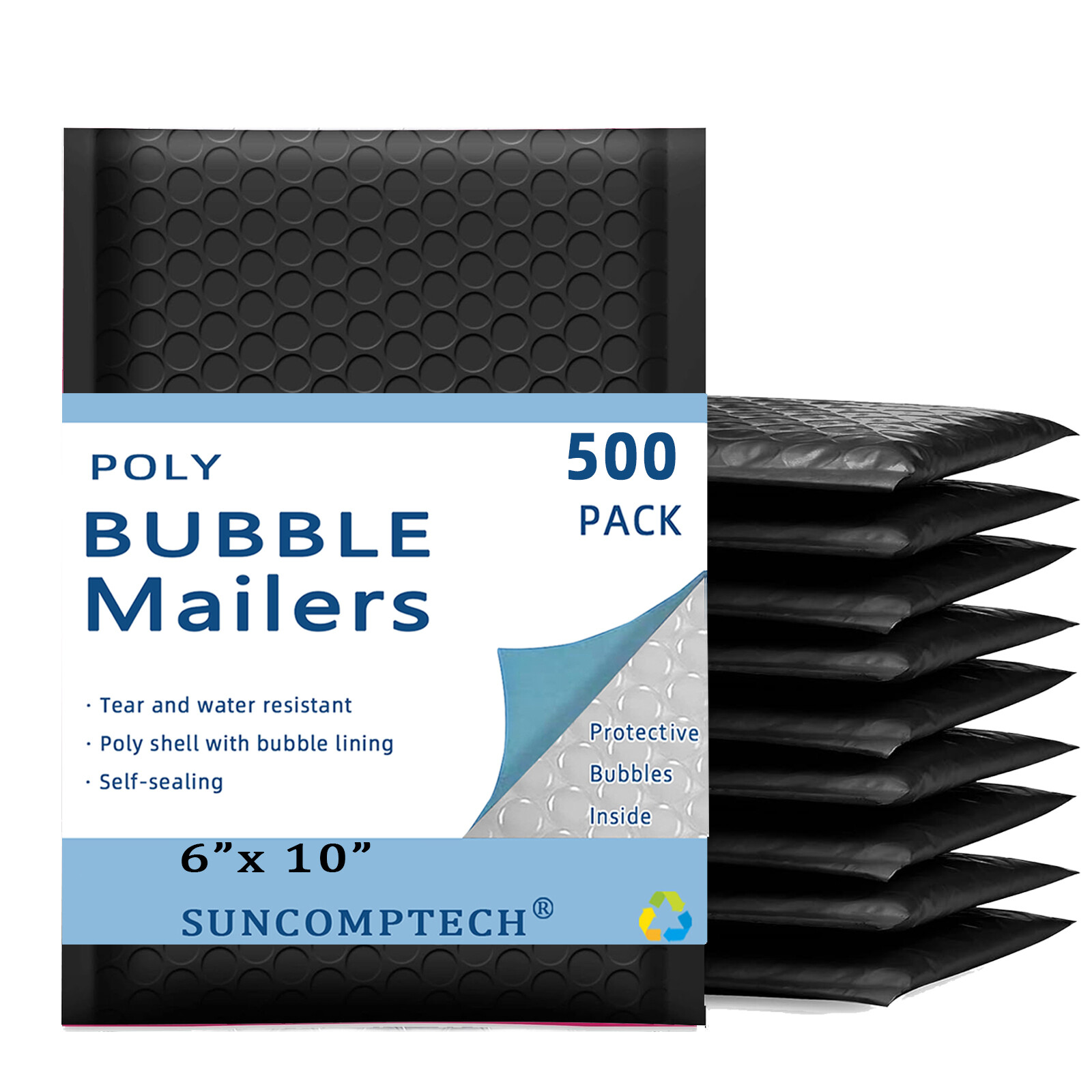 #0 6×10 ( 6×9 ) Poly Bubble Padded Envelopes Mailers Shipping Bag BLACK 500 PCS