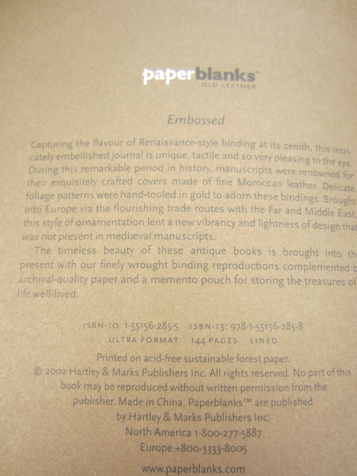 NEW~2002~Embossed Leather Paper Blanks Journal