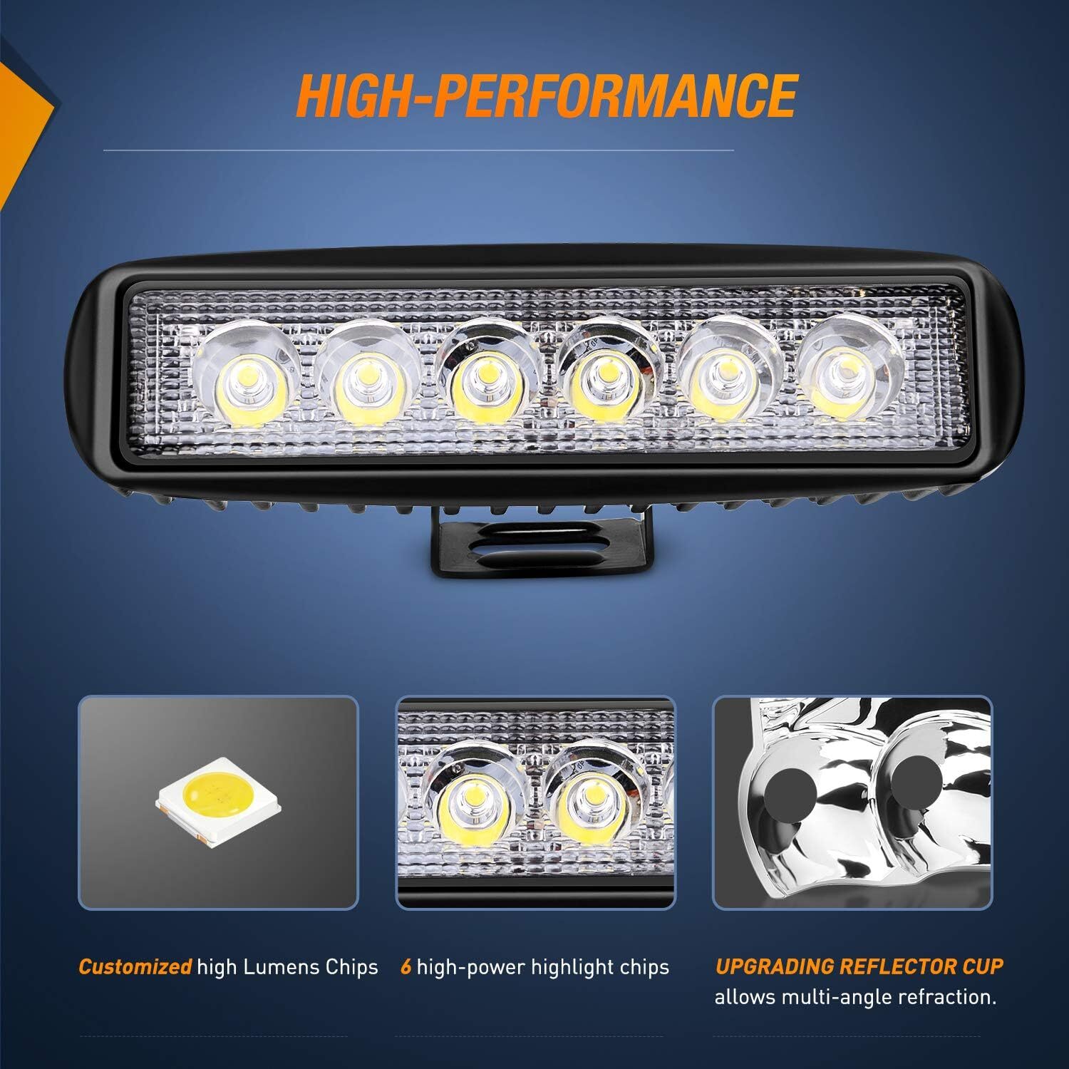 Fit John Deere Gators 835M, 835R, 865M, 865R 12V 2PCS 6″ INCH LED work light Bar