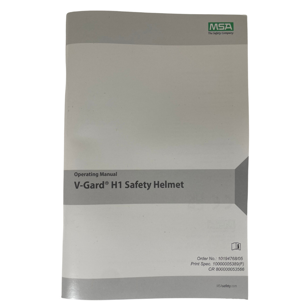 MSA V-Gard H1 EN50365 Adjustable White Safety Helmet with Chin Strap