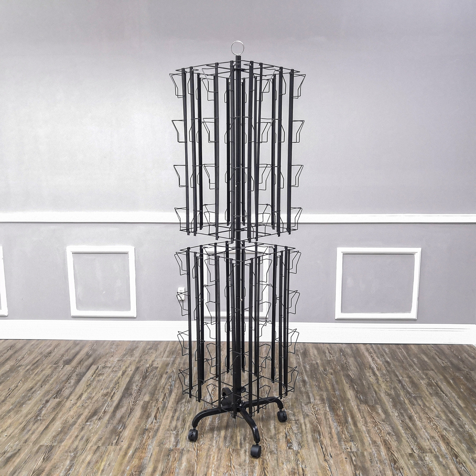 64 Adjustable Pockets Display Rack 5×7 7×5 up to 11″W X 8″T Cards 1.2″ D Pockets