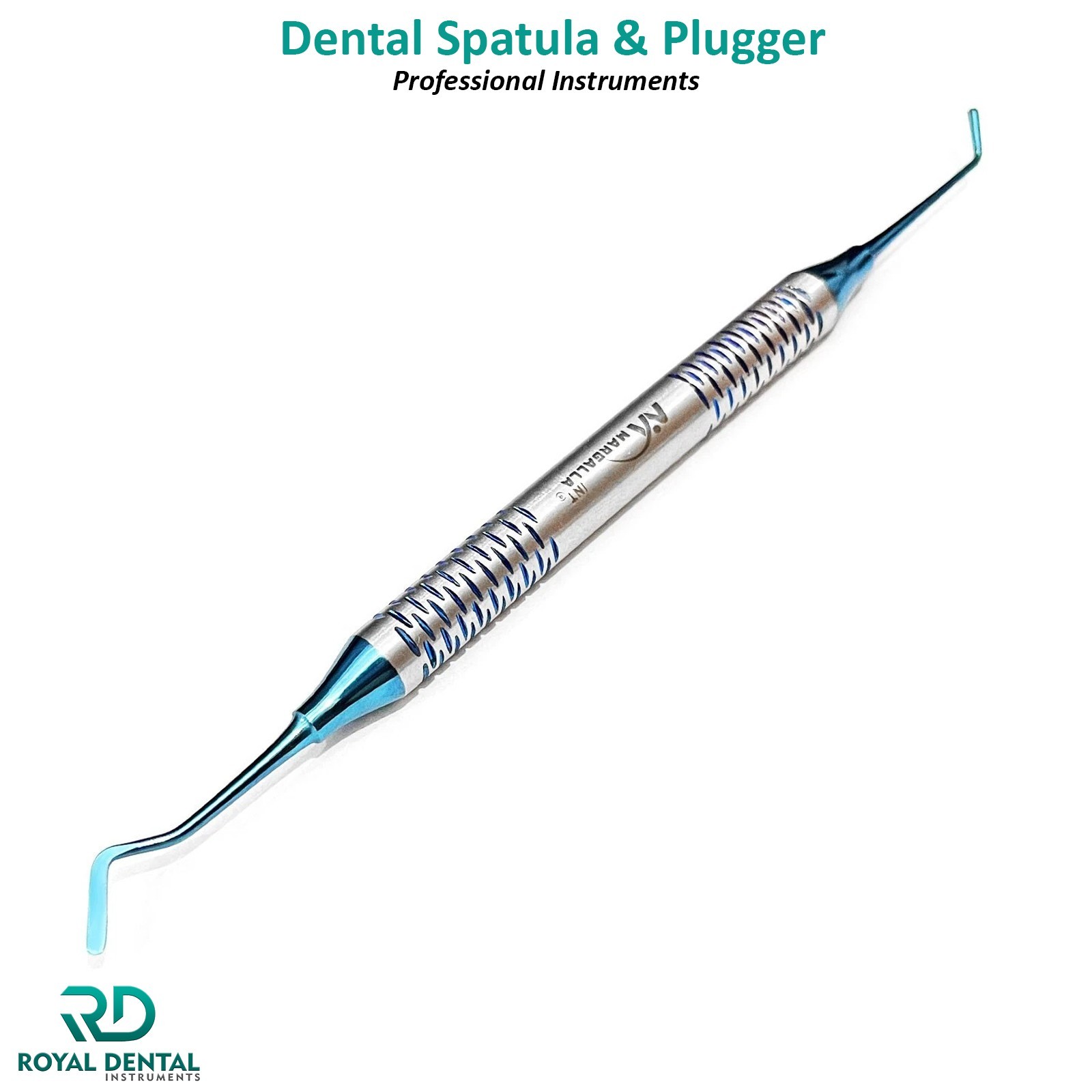 Dental Composite Filling Instruments Spatula & Plugger Titanium Color Blue Tips