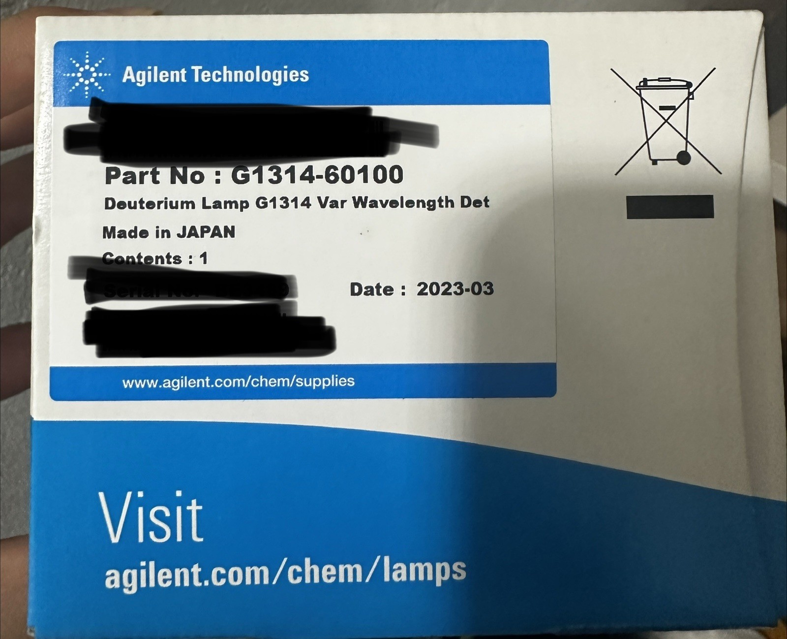 brand new original agilent deuterium lamp G1314-60100