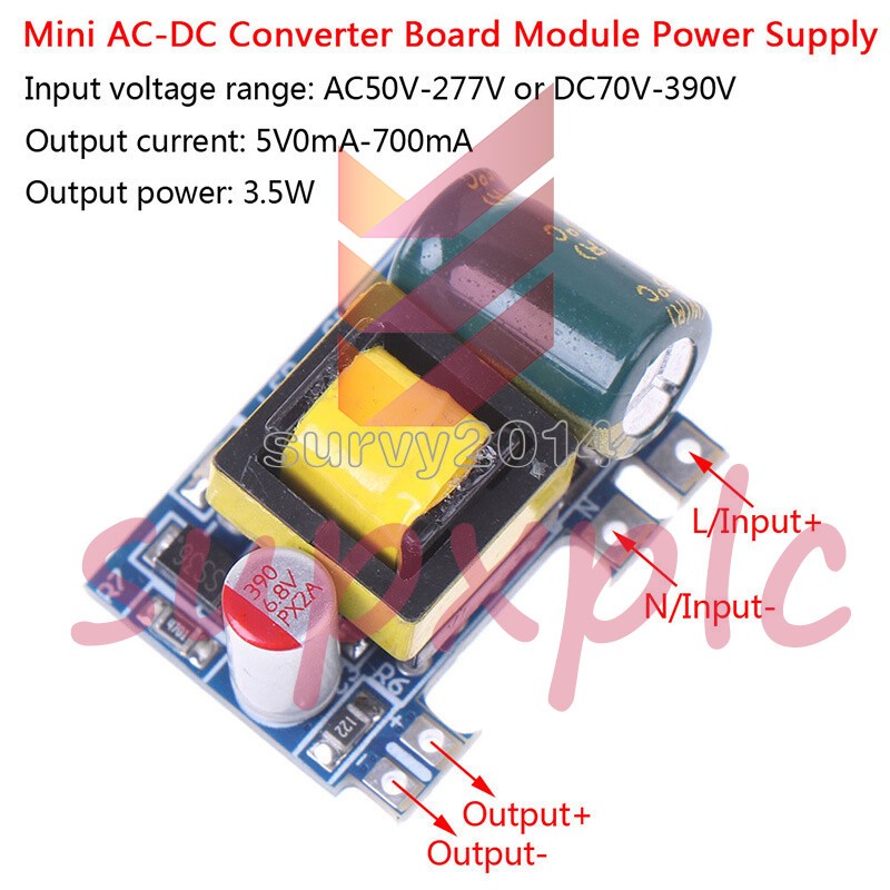 Mini AC-DC 110V 120V 220V 230V To 5V Converter Board Module Power Supply