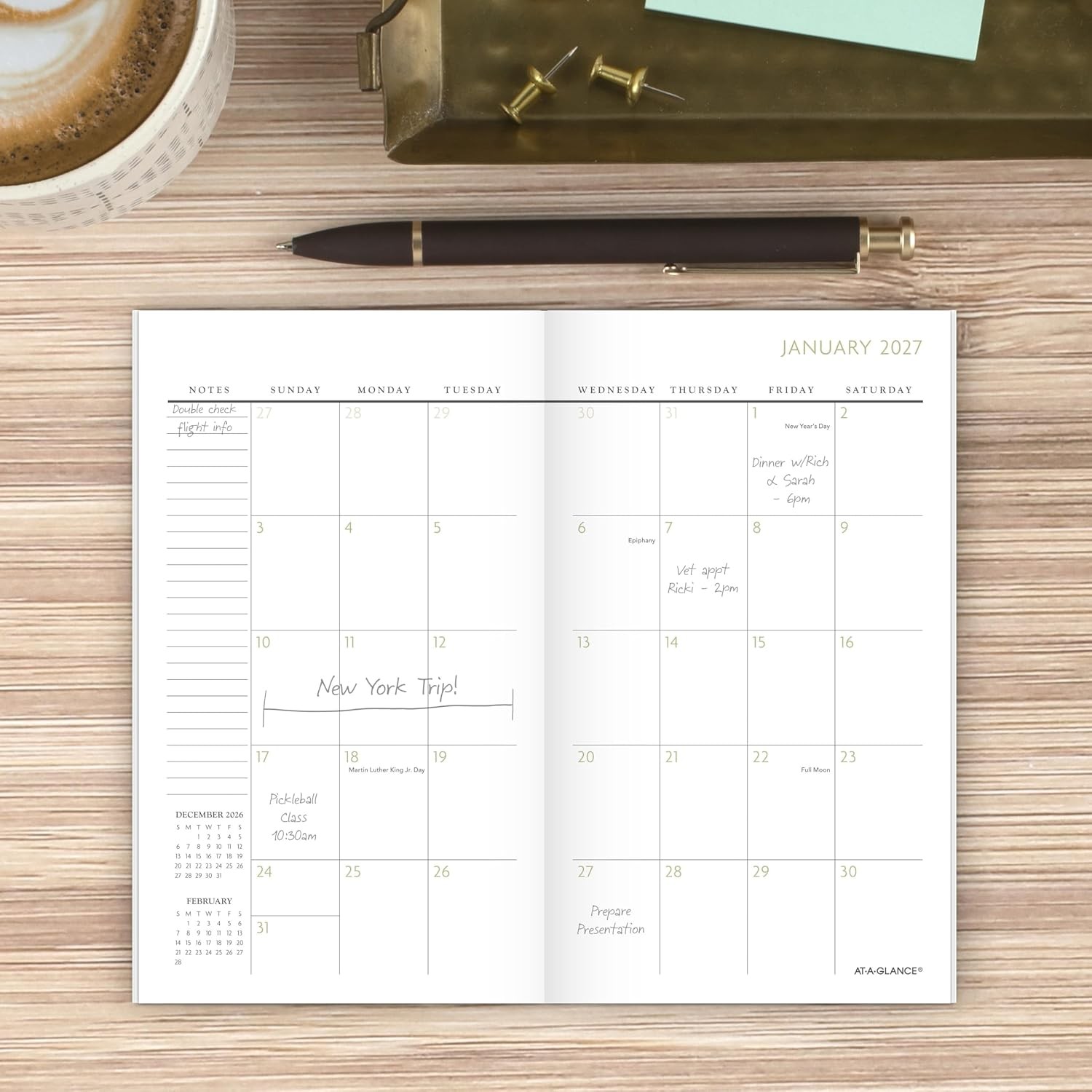 2027-2028 Planner, 2 Year Monthly Planner, 3.5″ x 6″, Pocket Size, Badge,