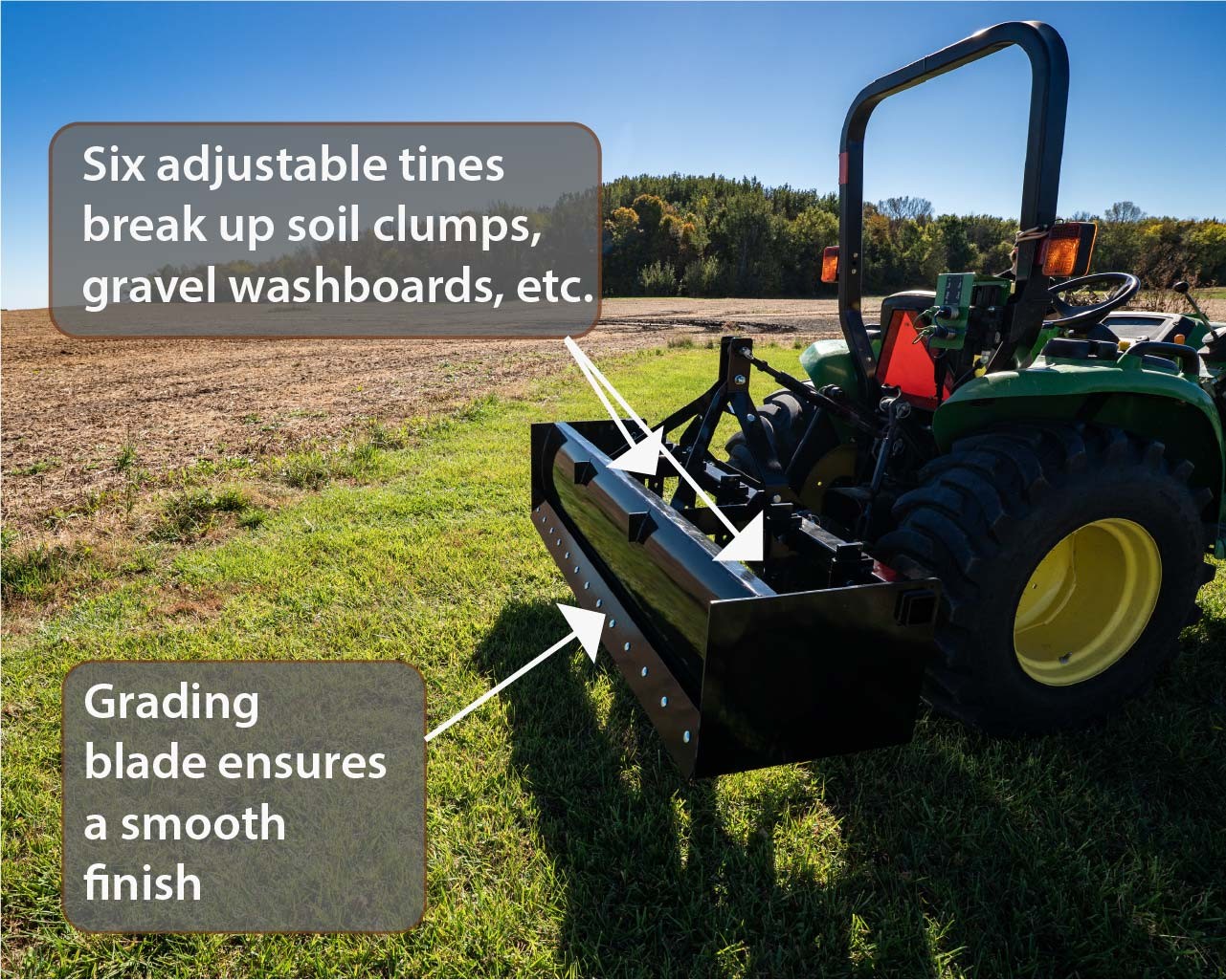 IMPACT IMPLEMENTS® Box Scraper for Category 1 Tractors