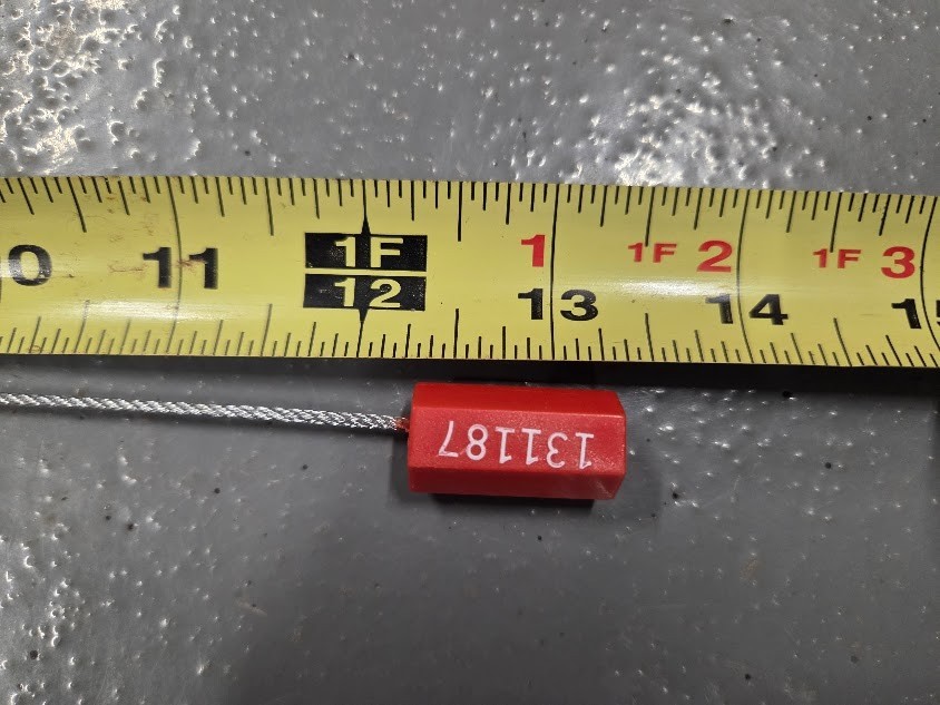 100 Pcs Red Steel Security Cable Seals Numbered Tamper Proof Tags Pull-Tite