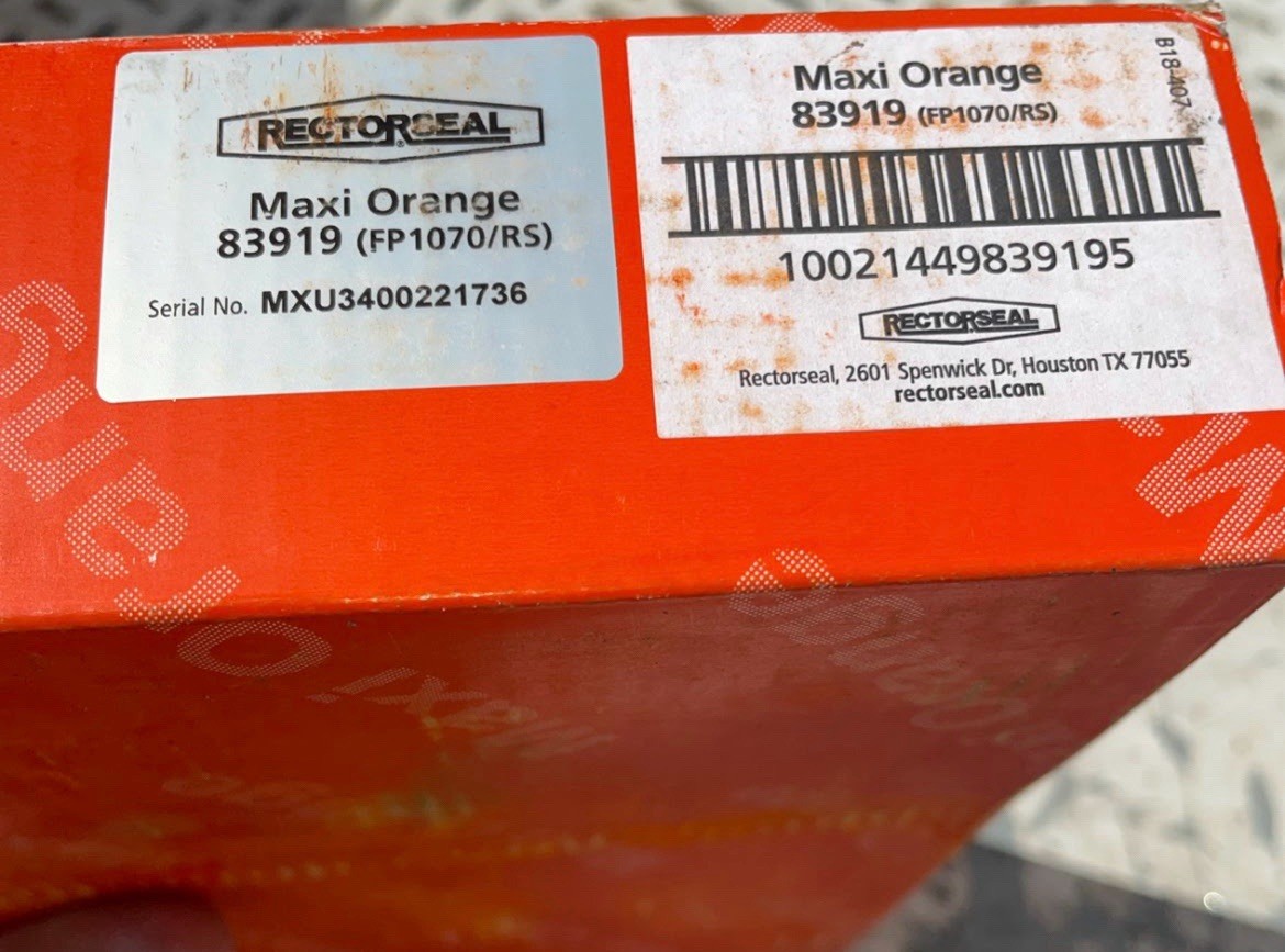Aspen Rectorseal 83922 MAXI Orange Pump Kit 100-250V NEW 83919