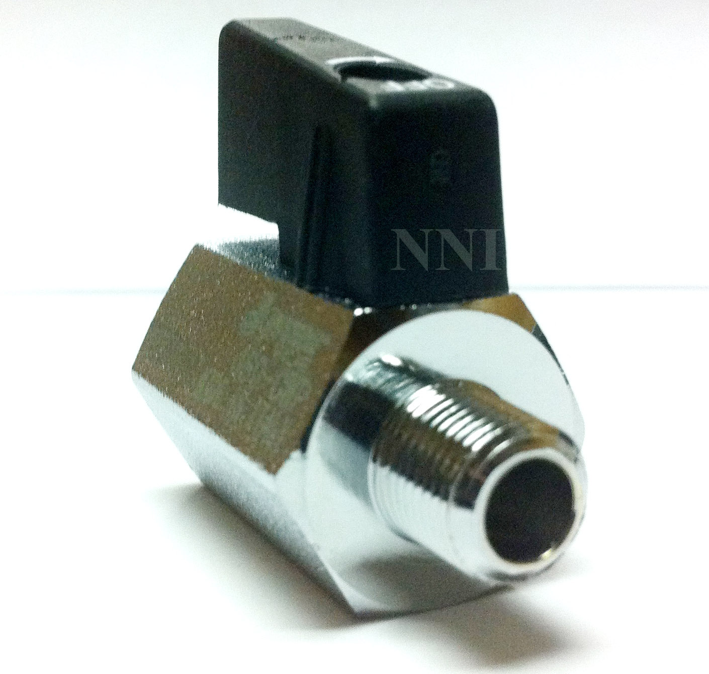 1/8″ Mini Ball Valve Chrome plated, F x M, manual reverse trailer lock out valve
