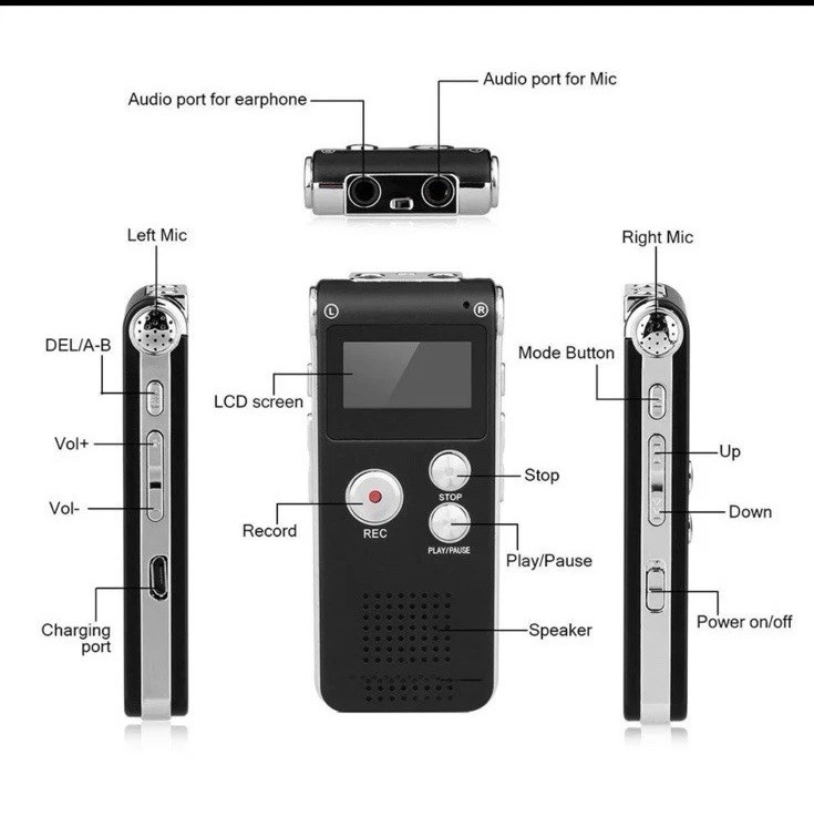 8GB Digital Voice Recorder Audio Recorder for Lectures Meetings Interviews
