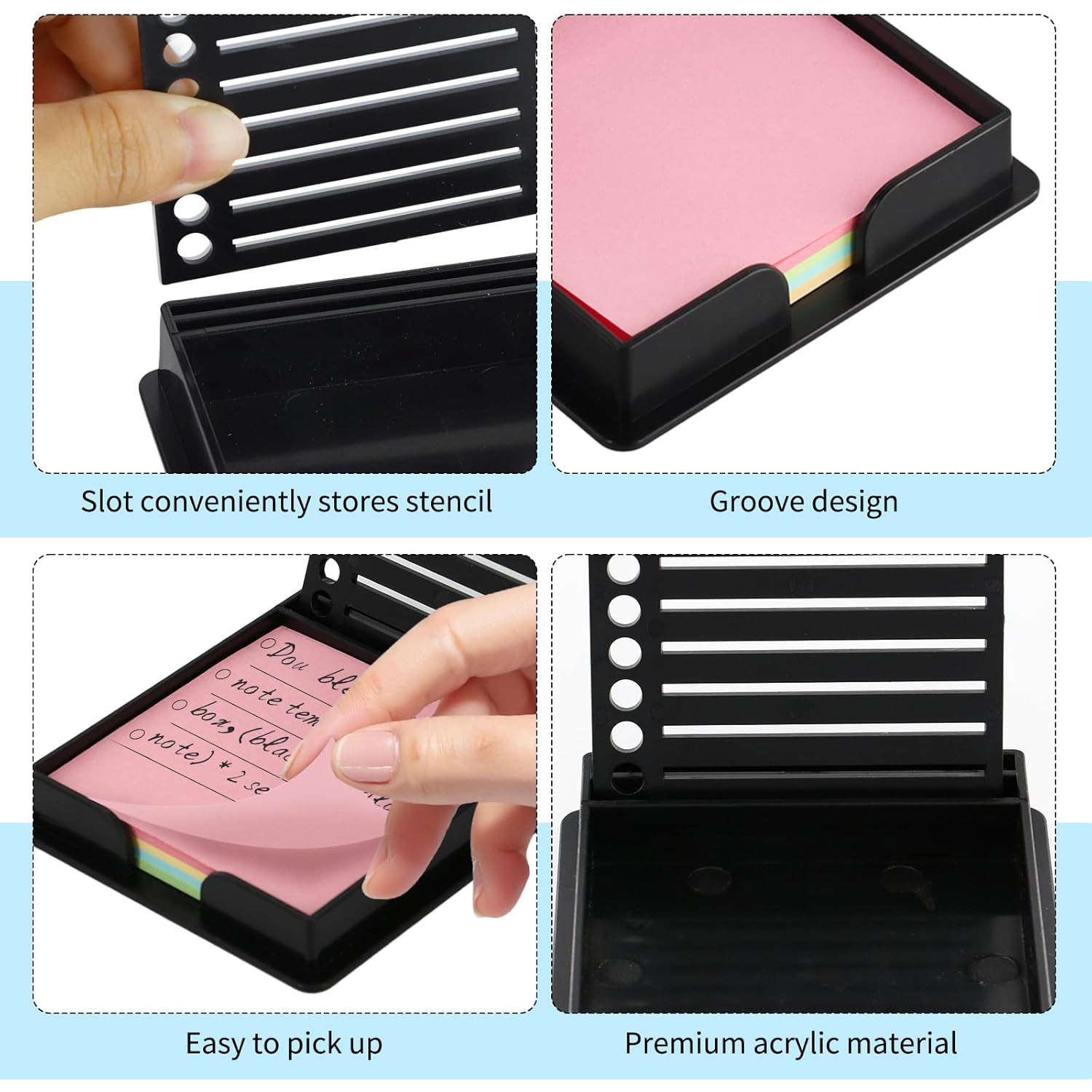 Sticky Note Stencil, Sticky Note Stencil and Holder, Post It Stencils, with Five