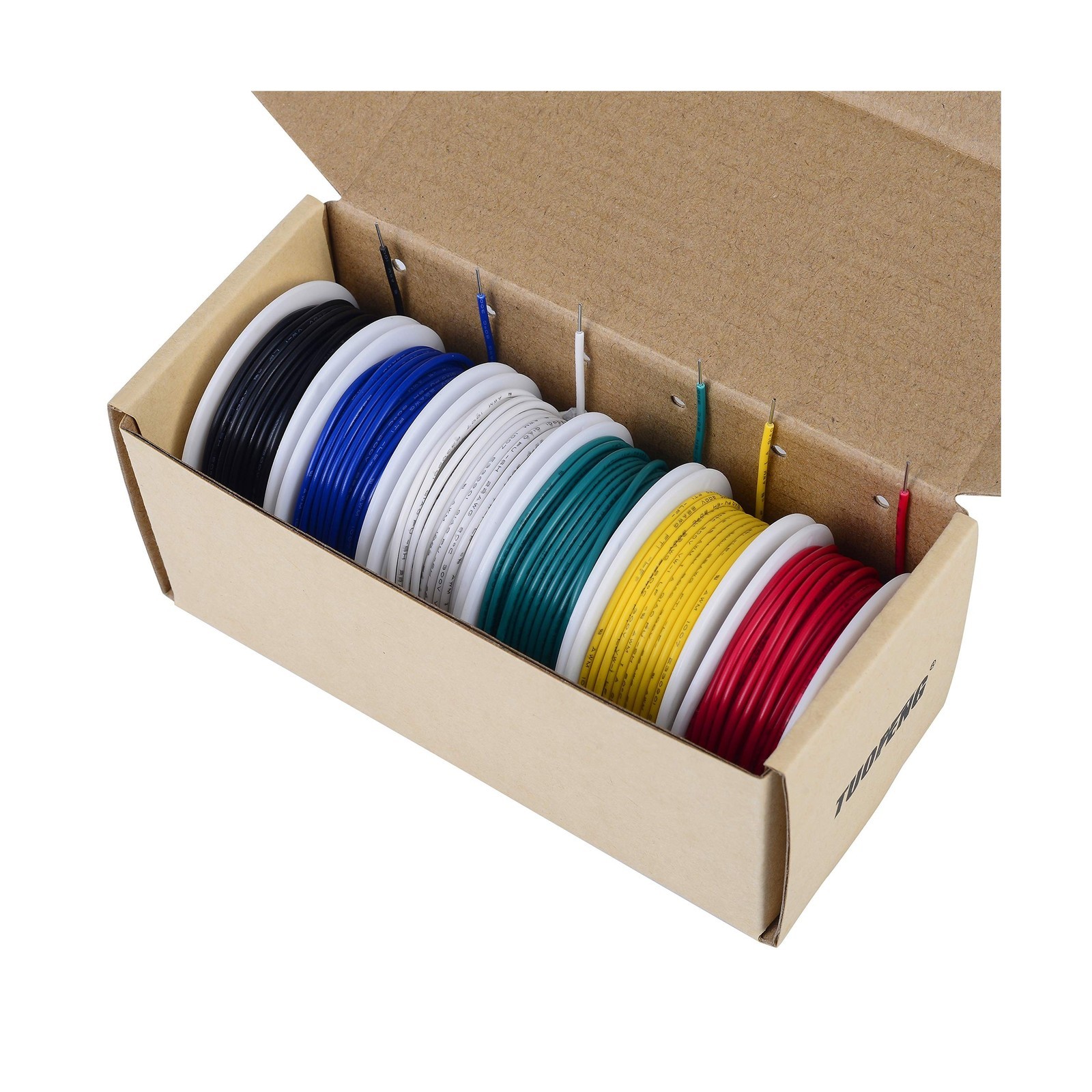 TUOFENG 22 AWG Wire Solid Core Hookup Wire, 6 Different Colored Breadboard Wi…