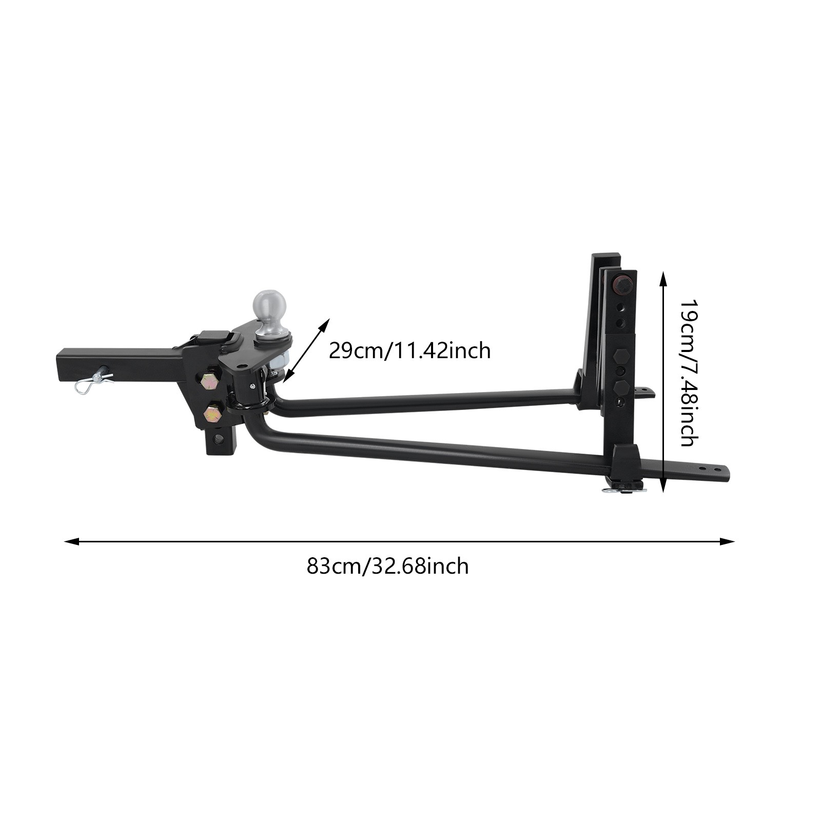 8000lbs Weight Distribution Hitch Trailer Hitch Black Trailer Hitch Device