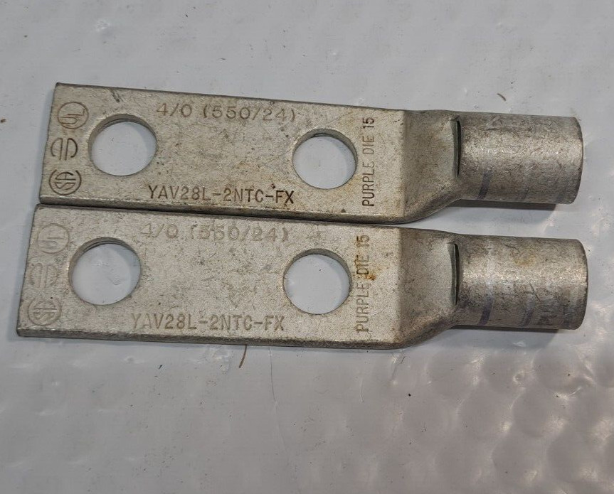 2X YAV28L-2NTC-FX 4/0 550/24 Purple Die 15 Compression Lug