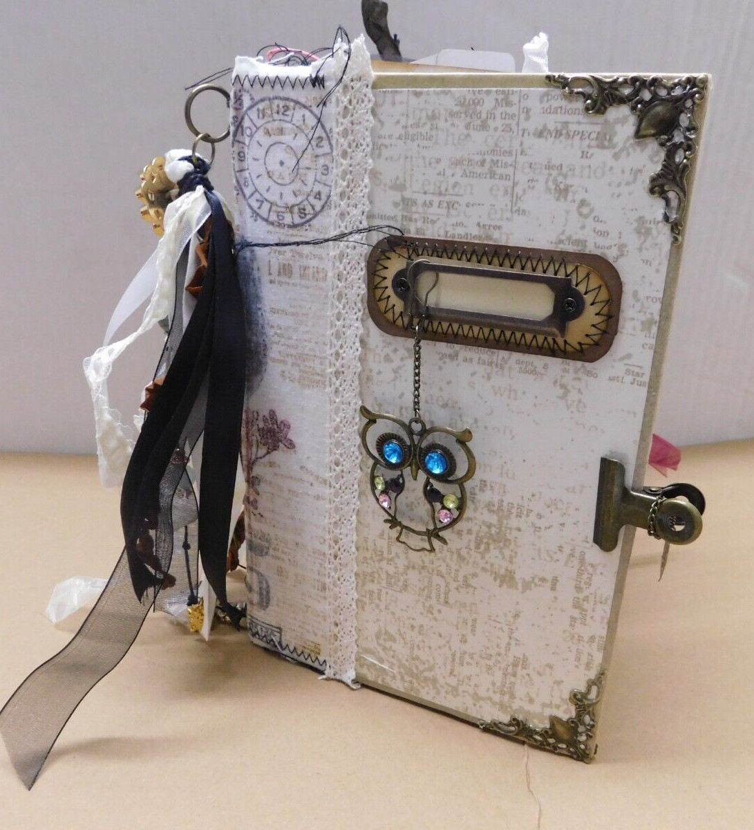 Junk Journal Handmade Chunky Vintage Style Handmade Hardcover /Ephemera Biege