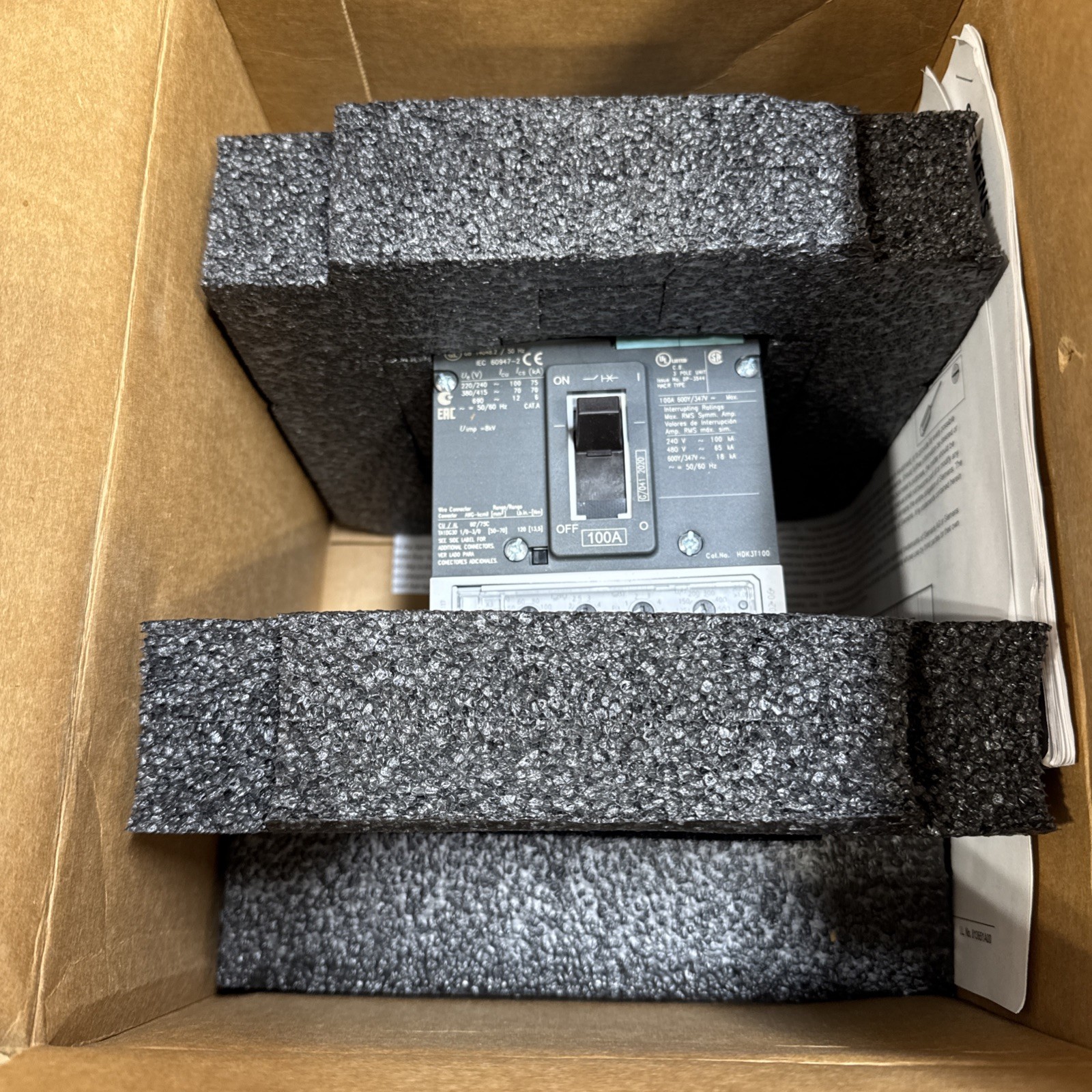 SIEMENS 3VL2510-2PE33-0AA0 HDK3T100F 3VL9210-6PE30 100A HDK3T100 100 Amp 100 A