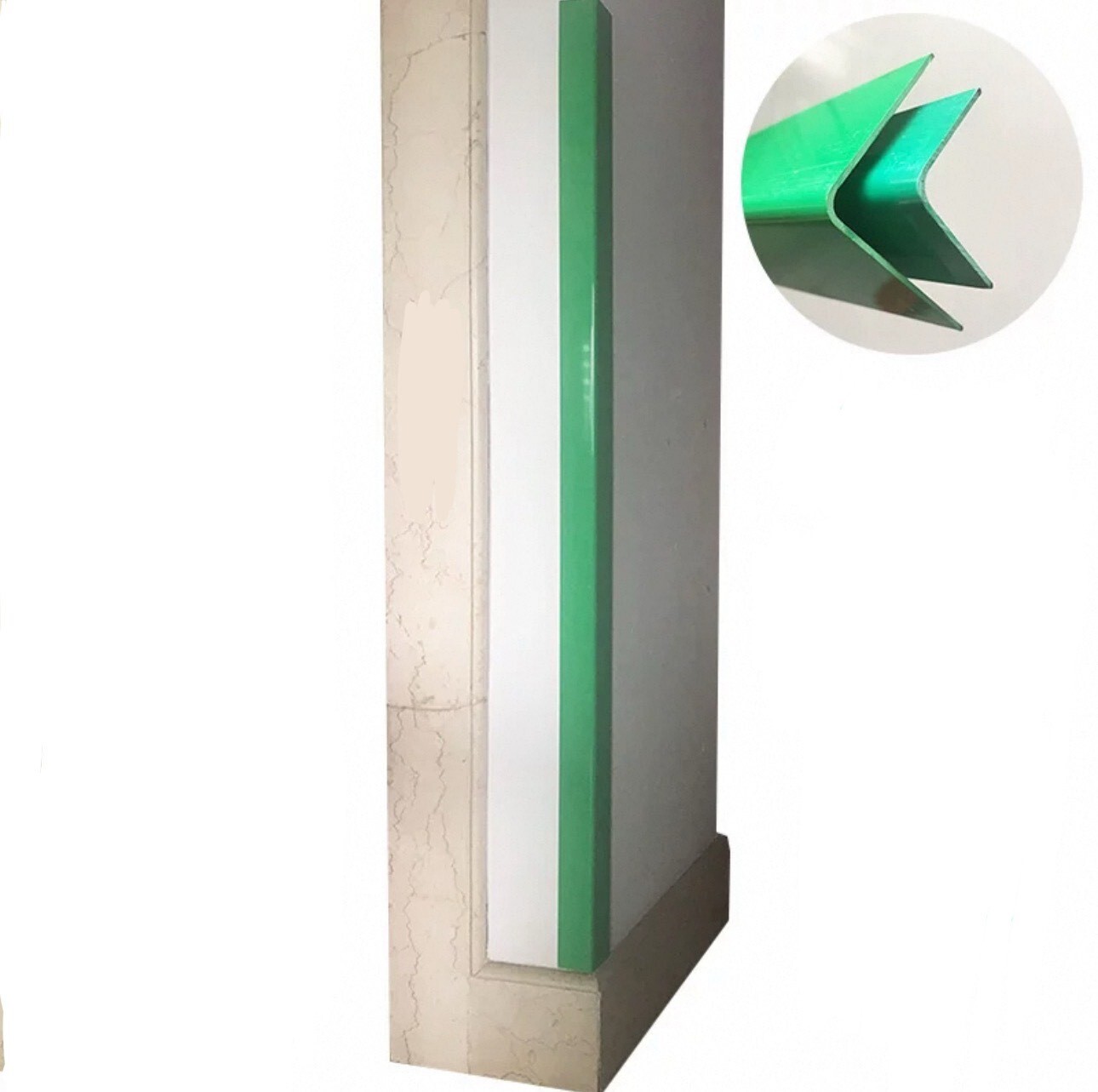 PVC Plastic Corner Protector 90 Degree Angle Edge Guard for Wall Stairs 47 in