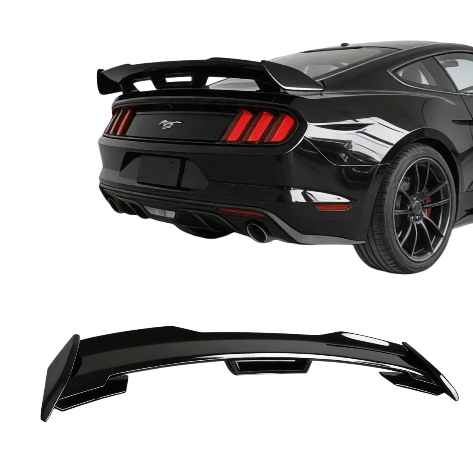 2024-2026 Mustang S650 EcoBoost/DH/GT/GT4 Trunk Spoiler Racing Style Gloss Black