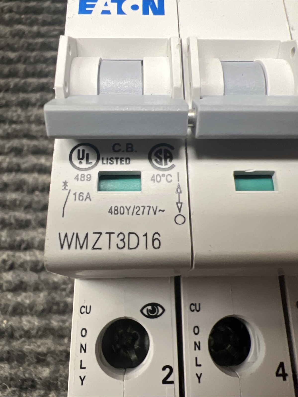 New EATON WMZT3D16 Circuit Breaker 16A 10kA Type D UL489 BT