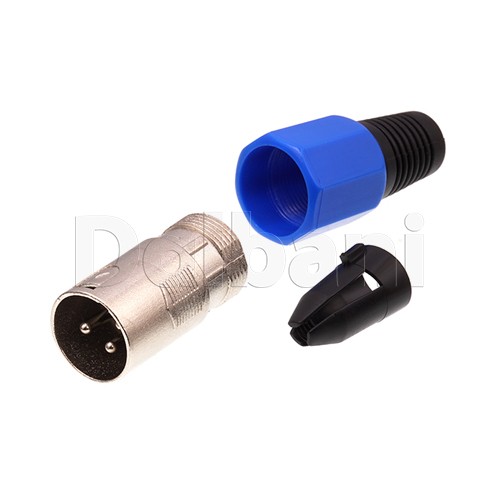 10101510002 XLR Cable Connector 3 Pin Male Blue