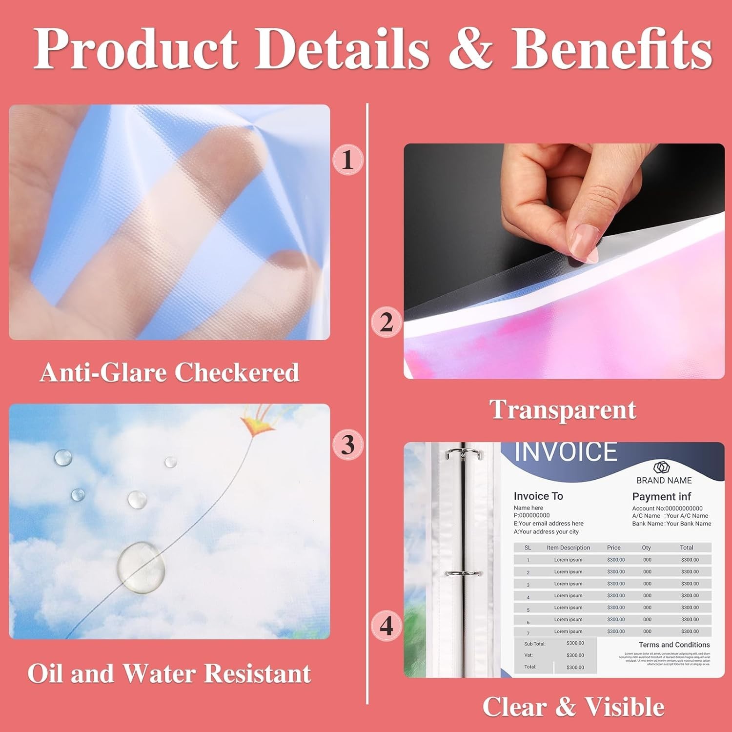 500 Pack Sheet Protectors 8.5 x 11 inch Clear Page Protectors for 3 Ring Bind…