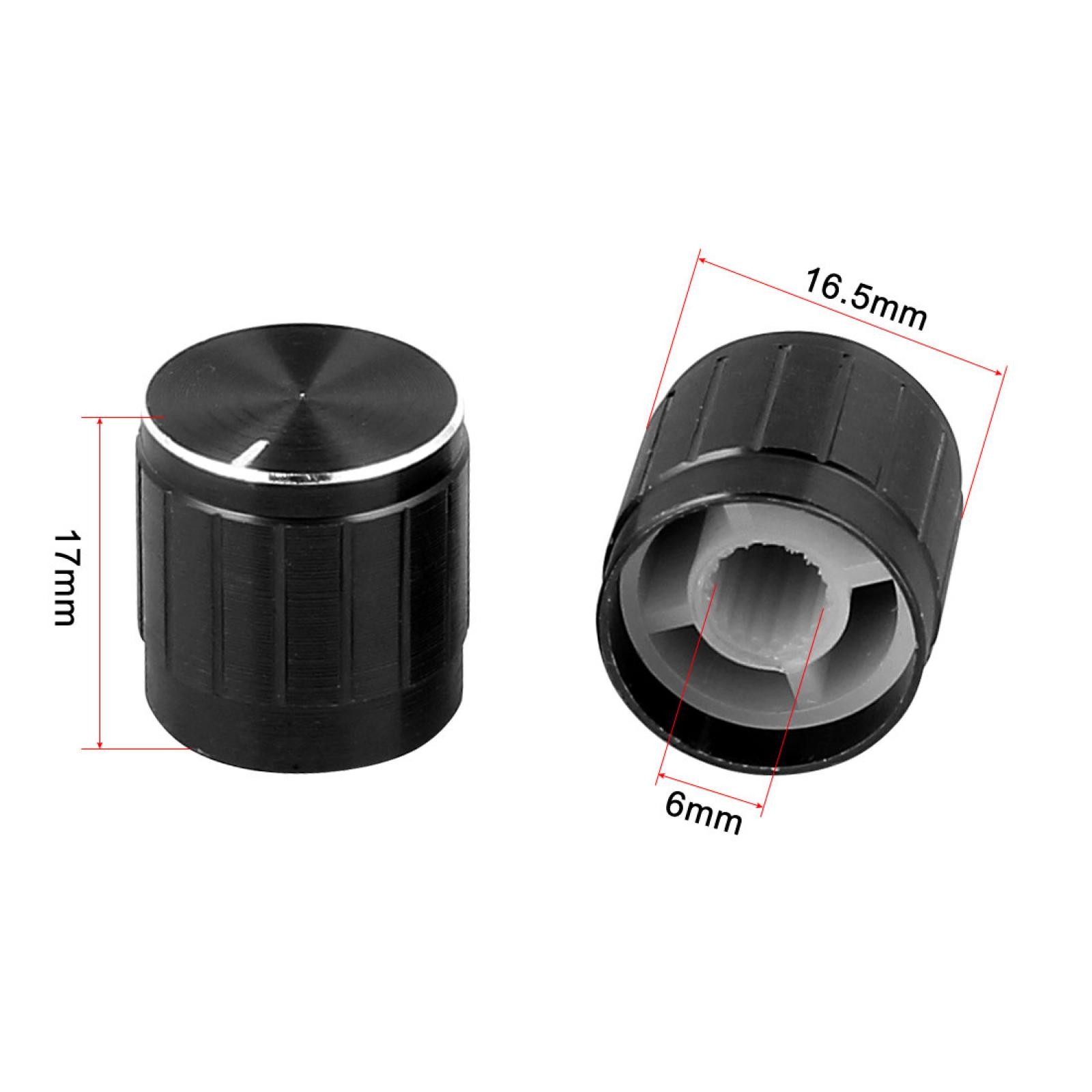 8pcs 6mm Hole Dia Metal Lamp Dimmer Rotary Switch Knob Control Black