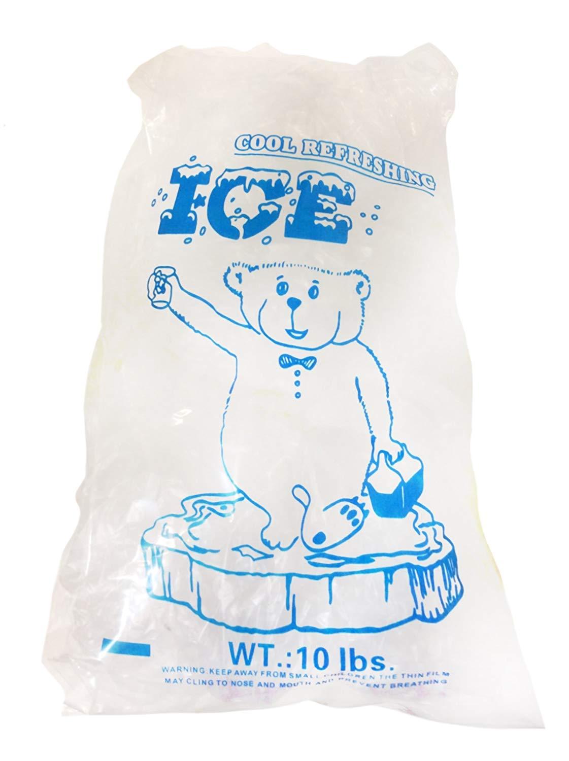 10lbs BPA Free FDA Approved Clear Plastic Ice Bags 1.5 mil With Twist tie