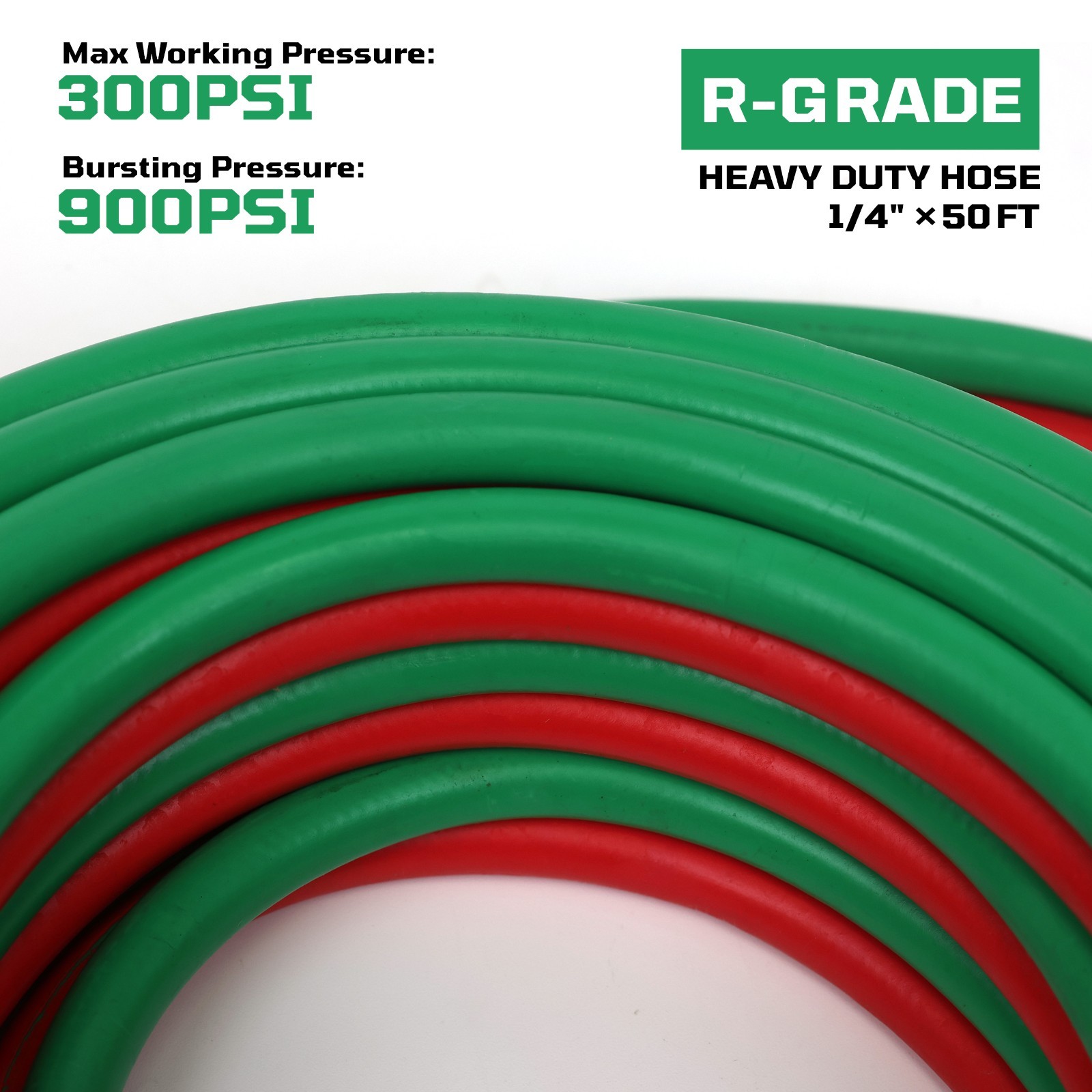 1/4″ x 50′ Twin Welding Hose – Meets RMA/CGA Standards for Grade R, Type D)