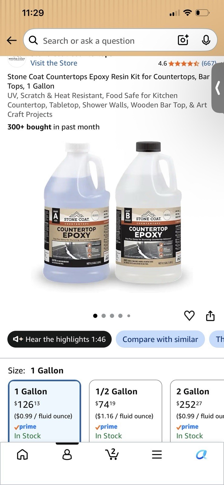 Stone Coat Countertops White Gloss Countertop Epoxy Liquid 1 qt, 7 Pack