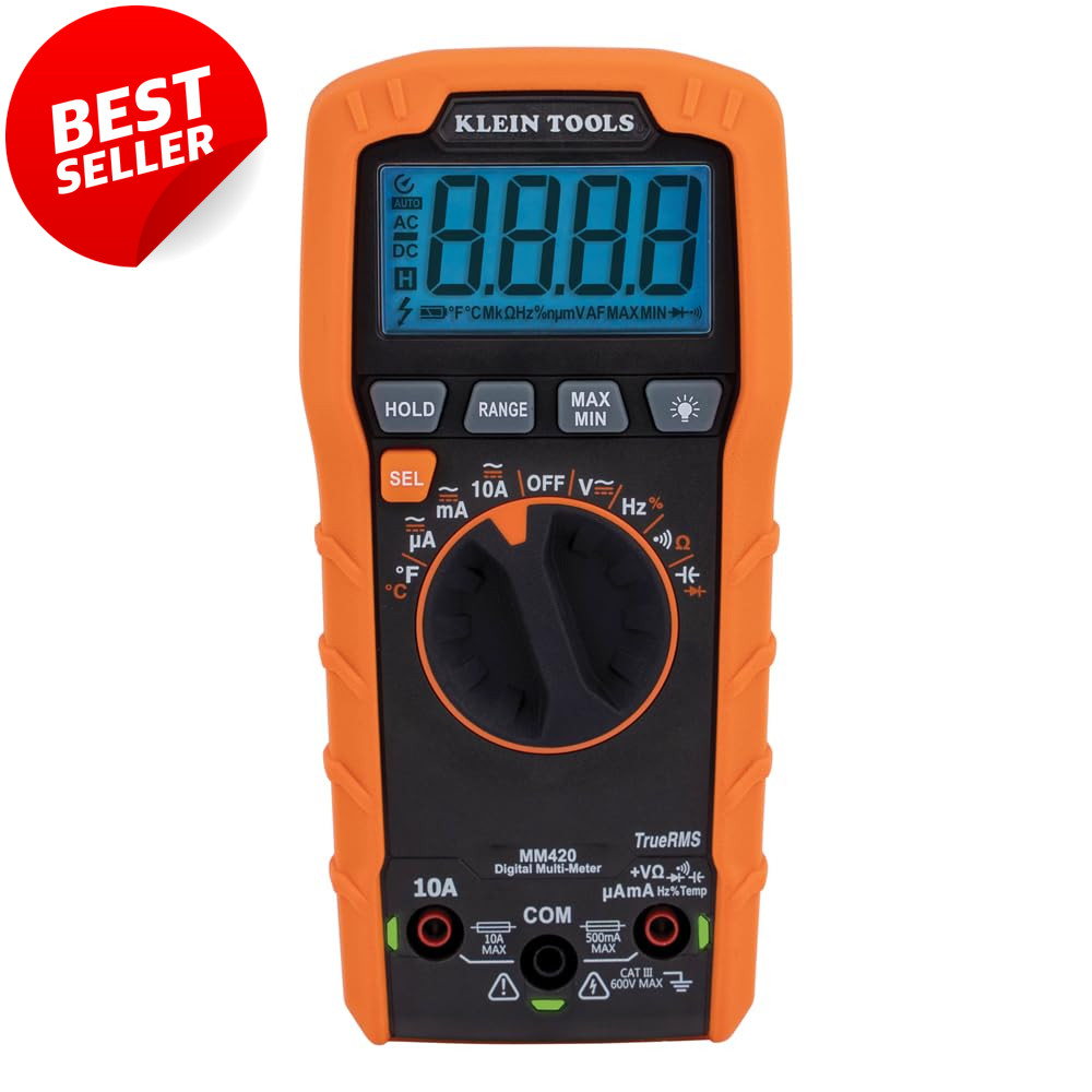 Klein Tools MM420 TRMS Digital Multimeter Auto Ranging 600V 10A Tester – US