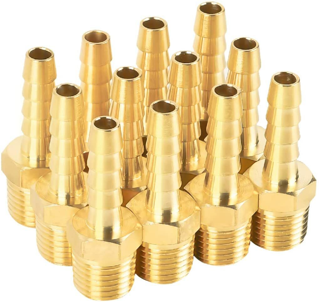 12-Pack Air Hose Fittings, 1/2″ Barb x 1/2″ NPT Male Pipe,Fittings, Adapter,