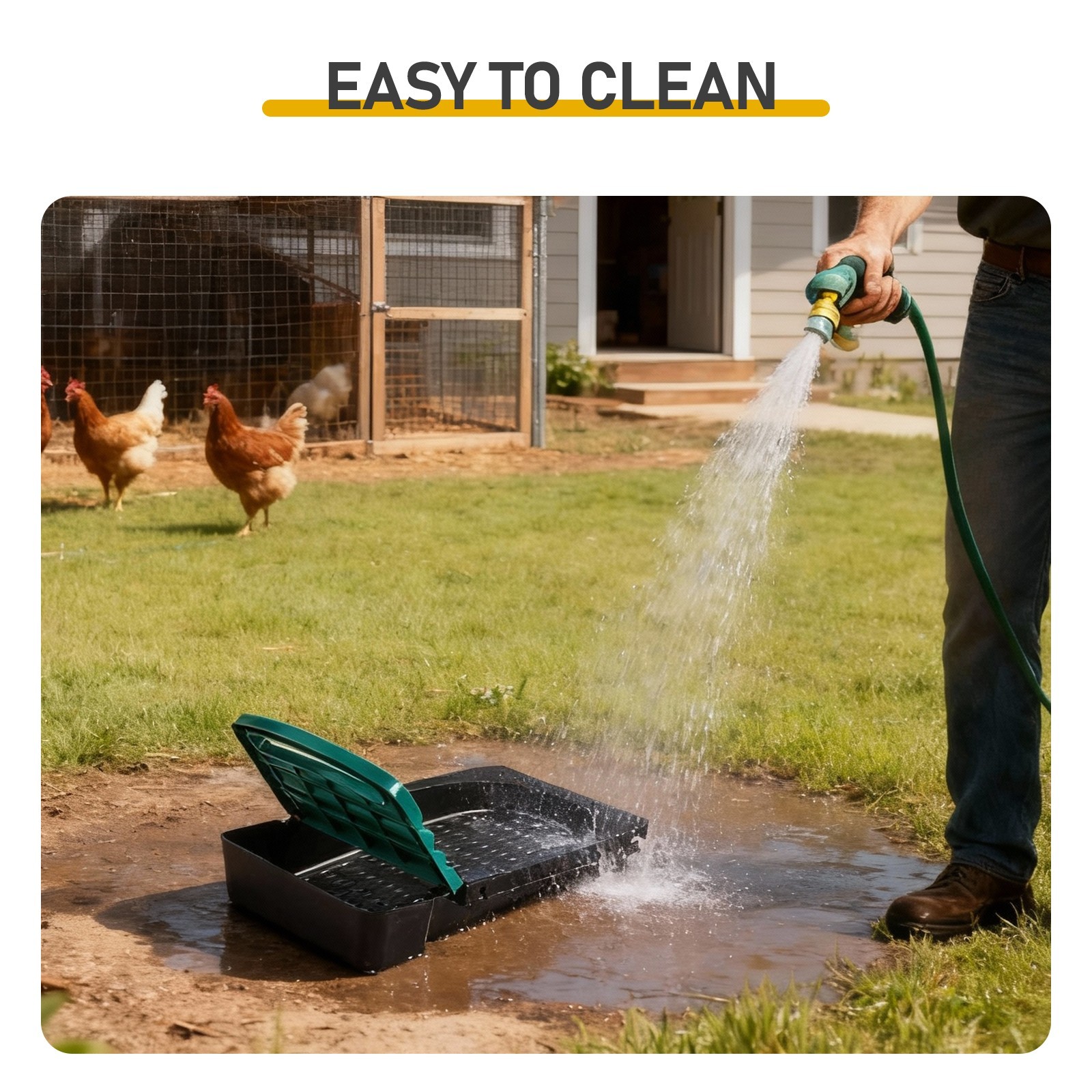 Wall Mount Chicken Nesting Laying Egg Brooder Box Roll-Away Tray 3 Compartment