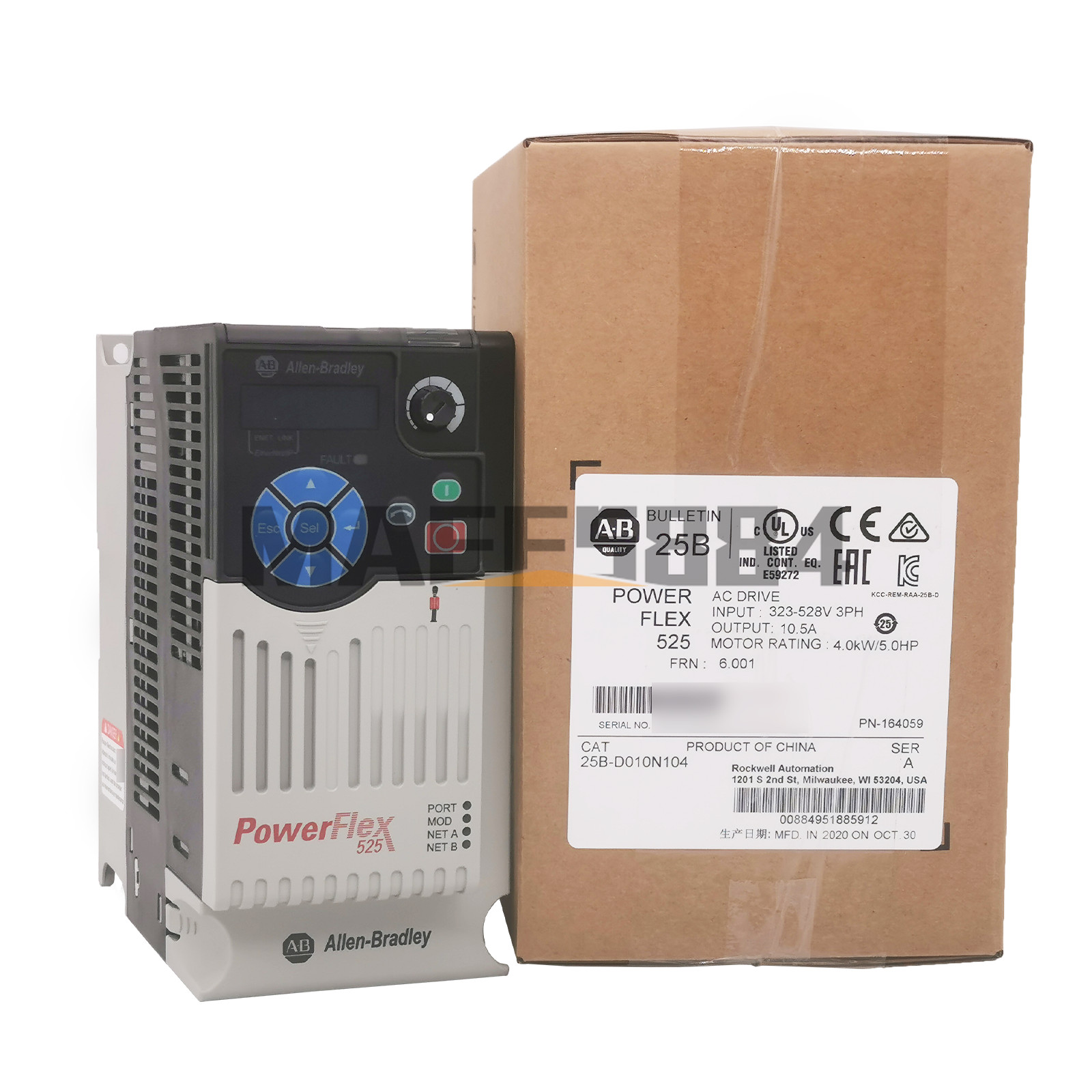 New Allen Bradley 25B-D010N104 PowerFlex 525 4kW 5Hp AC Drive Variable Frequency