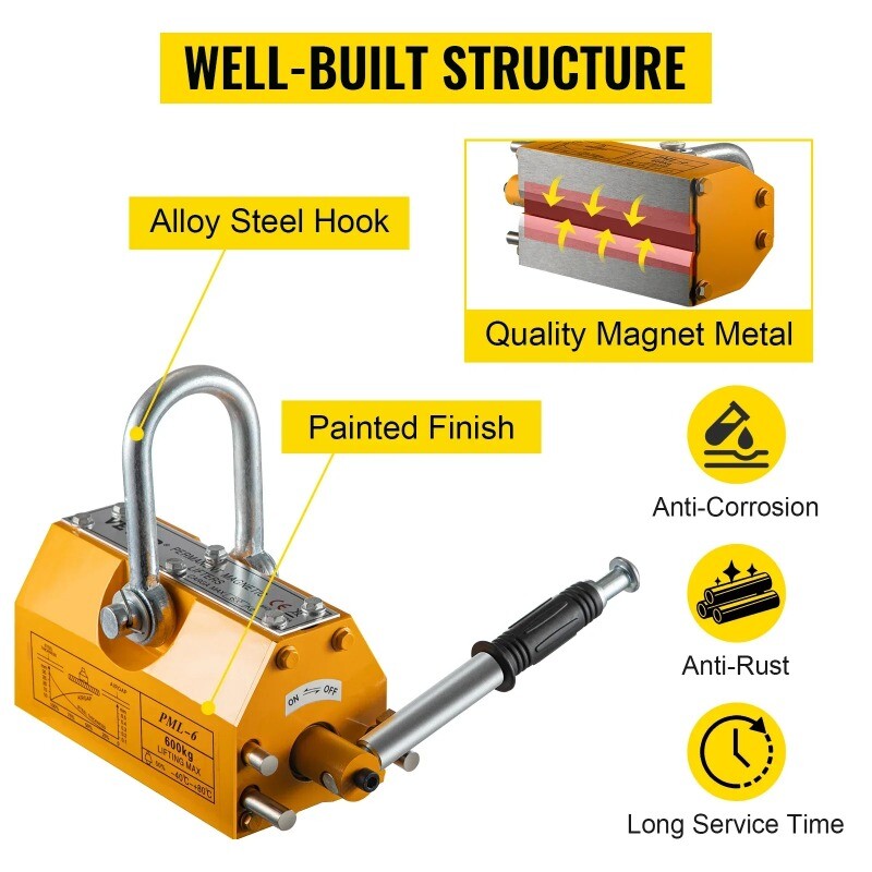 Heavy Duty Lifting Magnet NdFeb Permanent Magnet Crane Lifting 100/200/600Kg