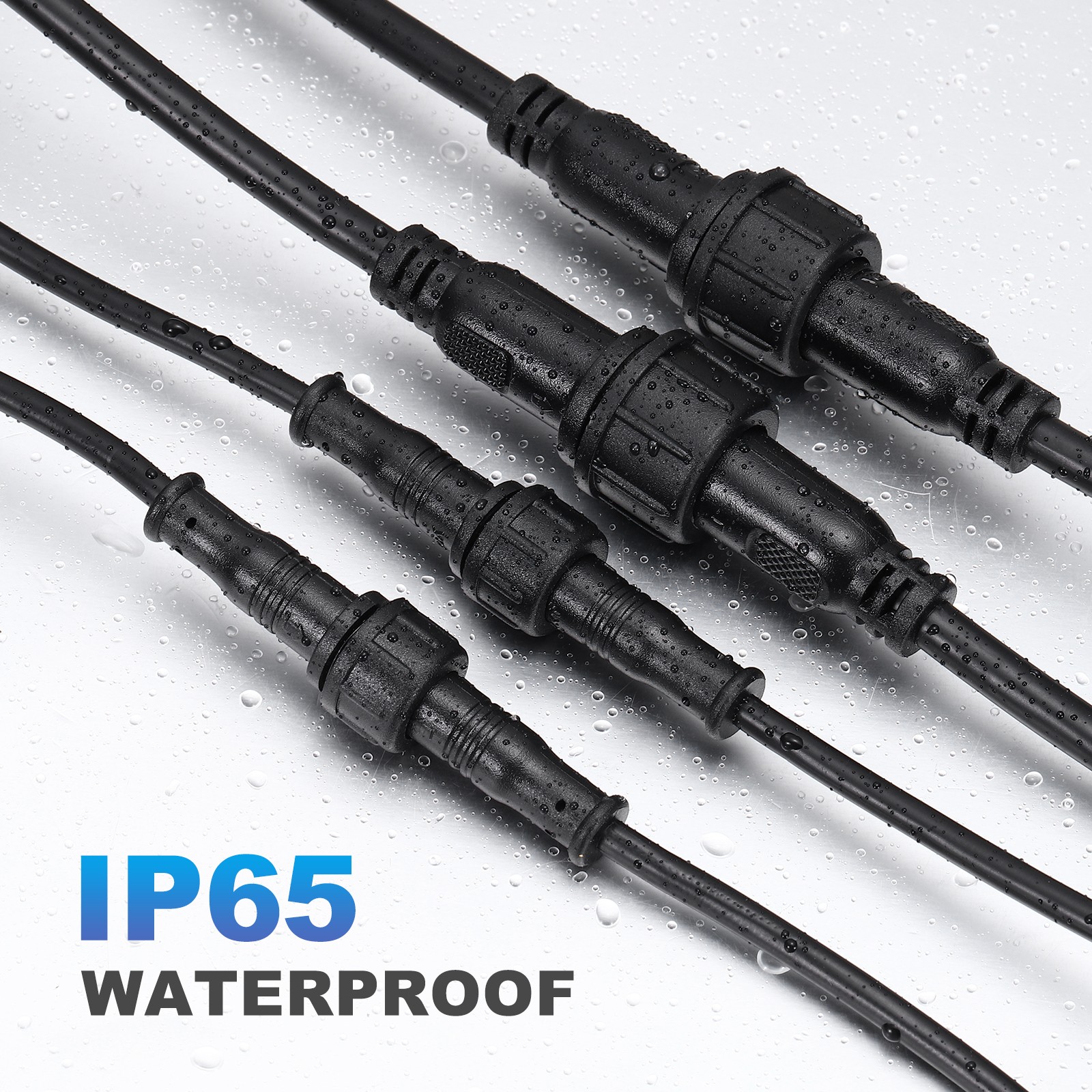 2-Core 2 Pins Y Splitter Connector 30cm 22AWG IP65 Y-Shape 1 Male to 2 Female