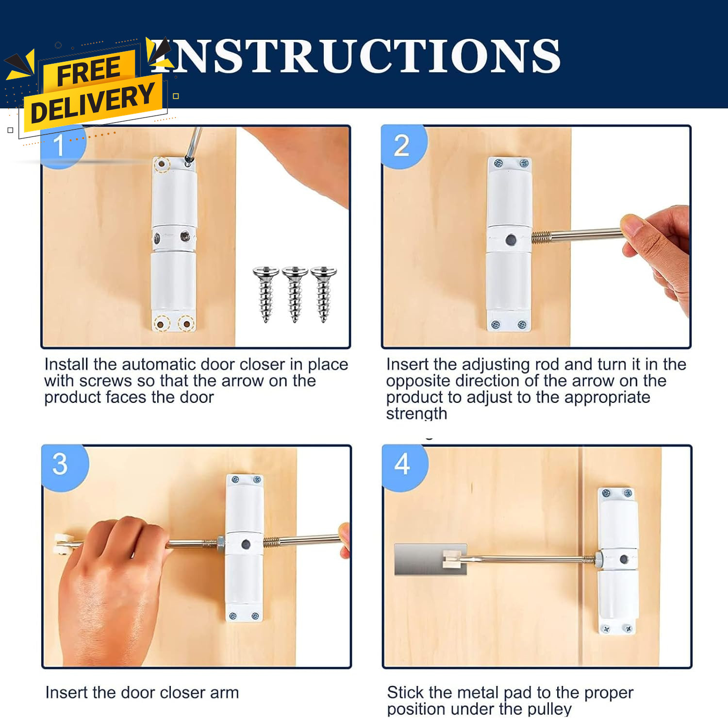 Automatic Door Closer 30 Kg Zinc Alloy Safety Spring Door Closer